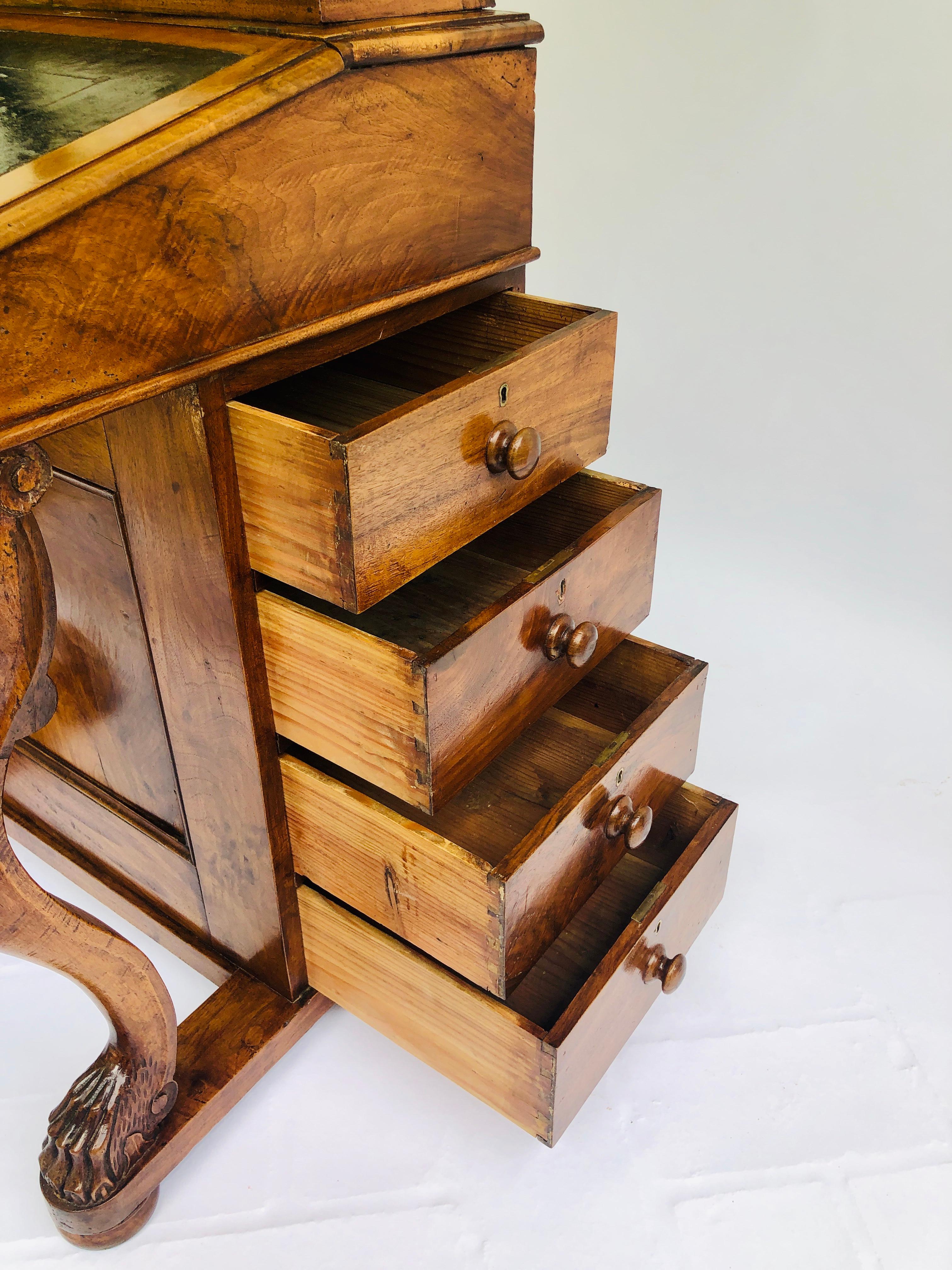 Fine Quality Victorian Burr Walnut Davenport Desk In Excellent Condition In Suffolk, GB