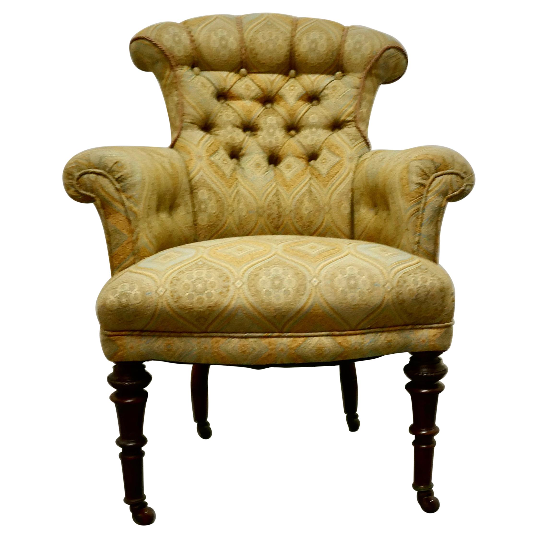 Hochwertiger viktorianischer Sessel mit Knopfleiste