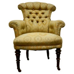 Antique Fine Quality Victorian Button Back Arm Chair