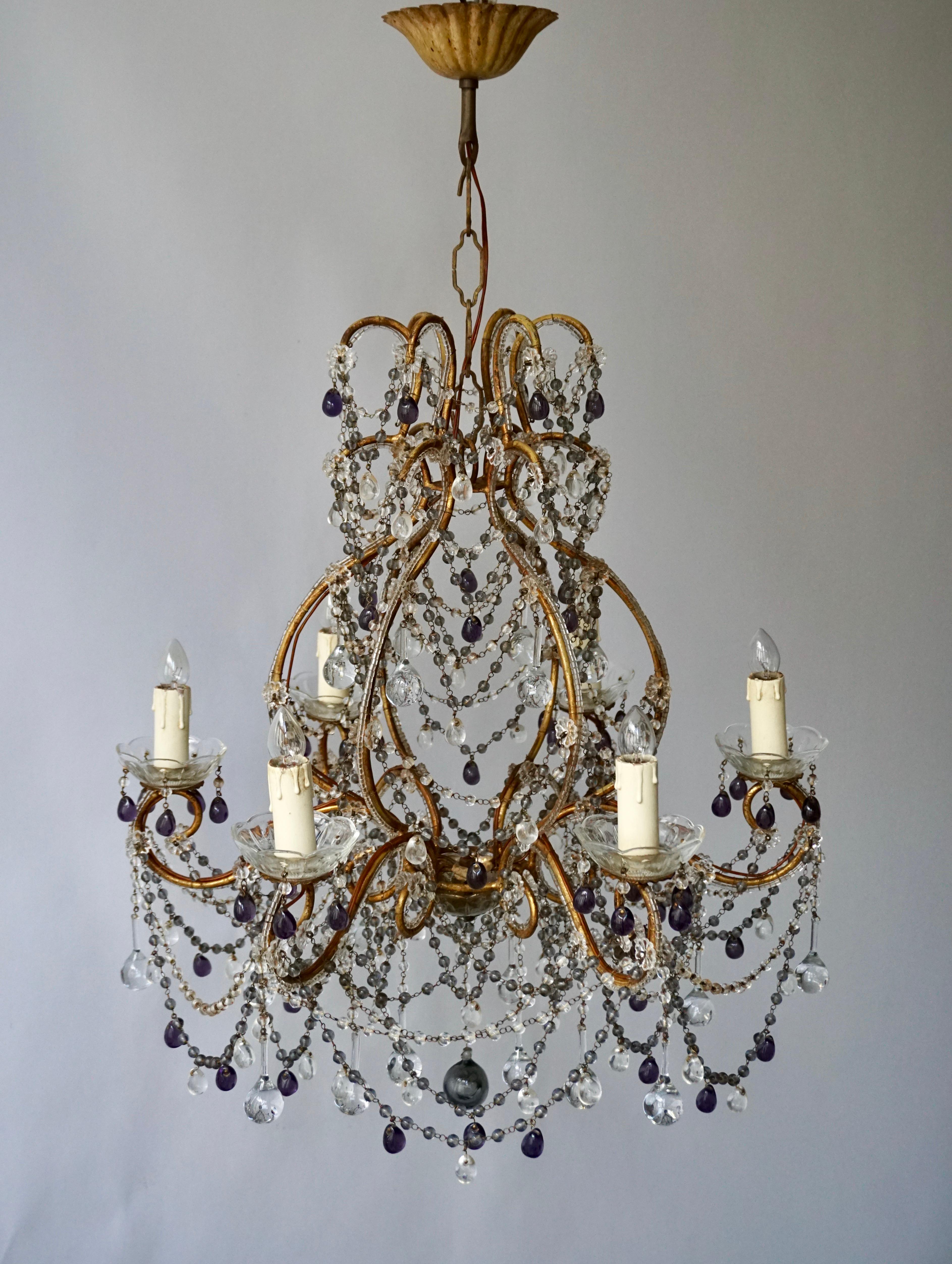 purple glass chandelier