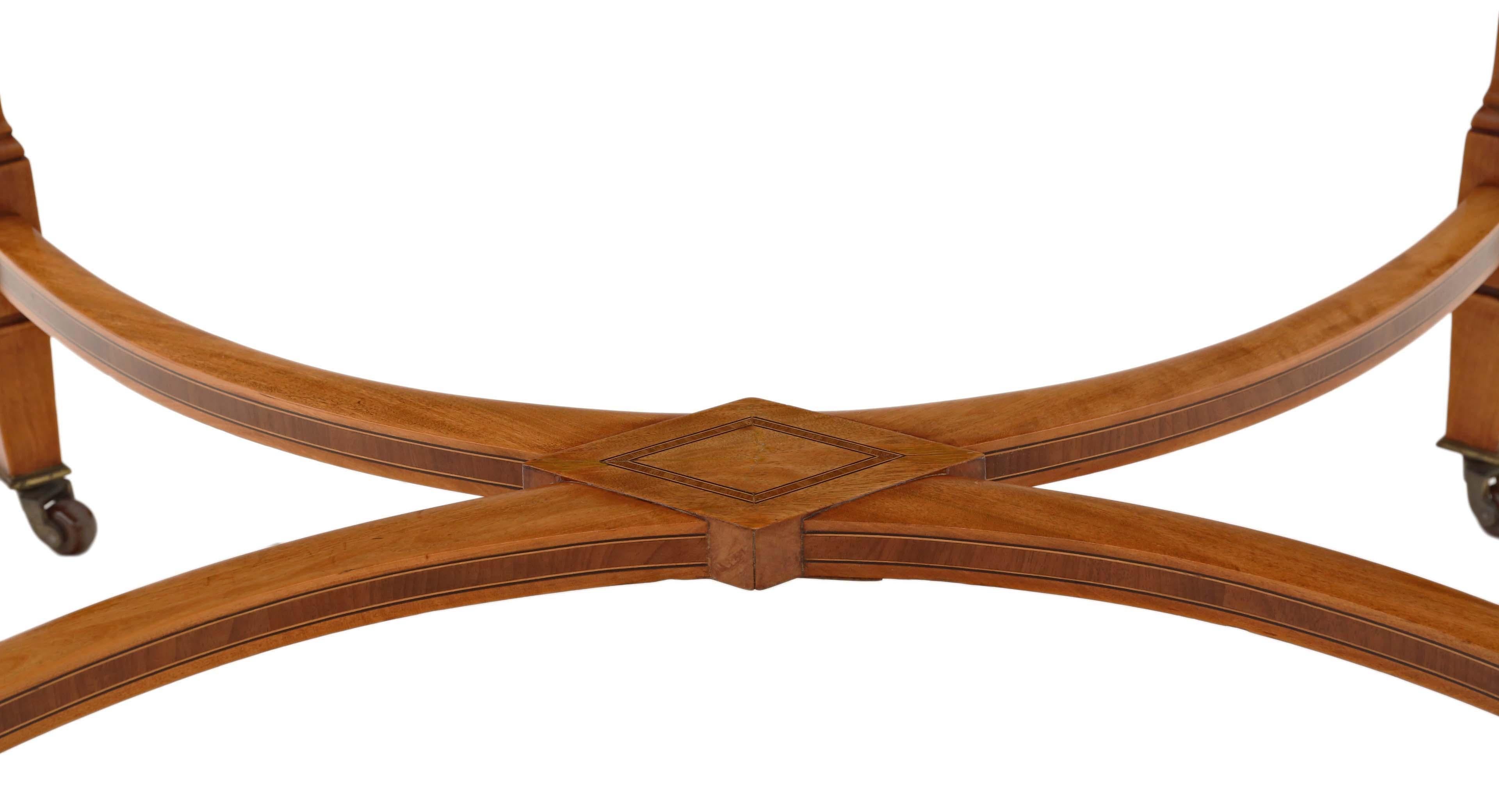 Fine Quality Victorian Inlaid Satinwood Centre Table from circa 1880-1900, Antiq For Sale 2