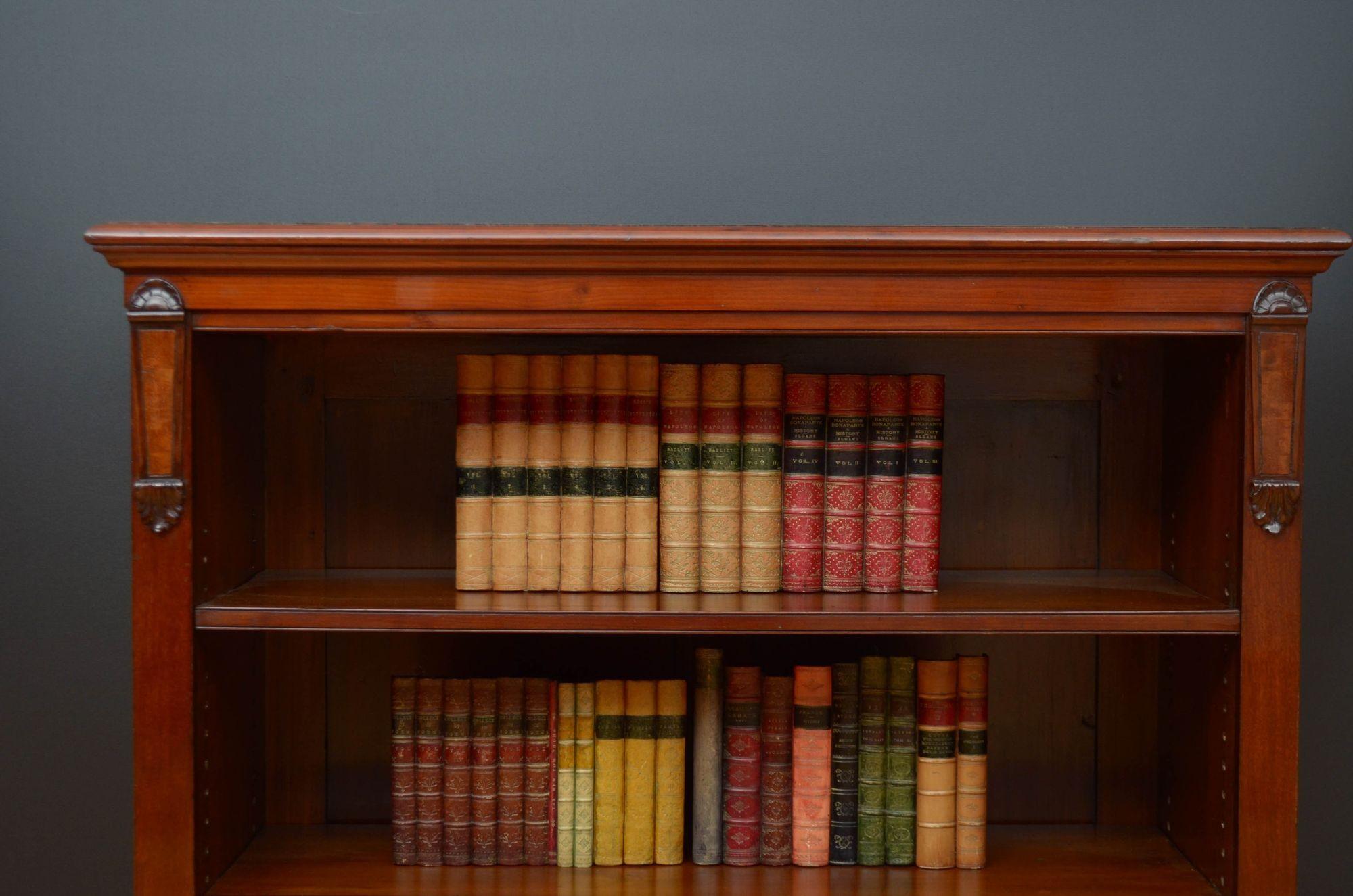 Fine Quality Victorian Mahogany Open Bookcase For Sale 6