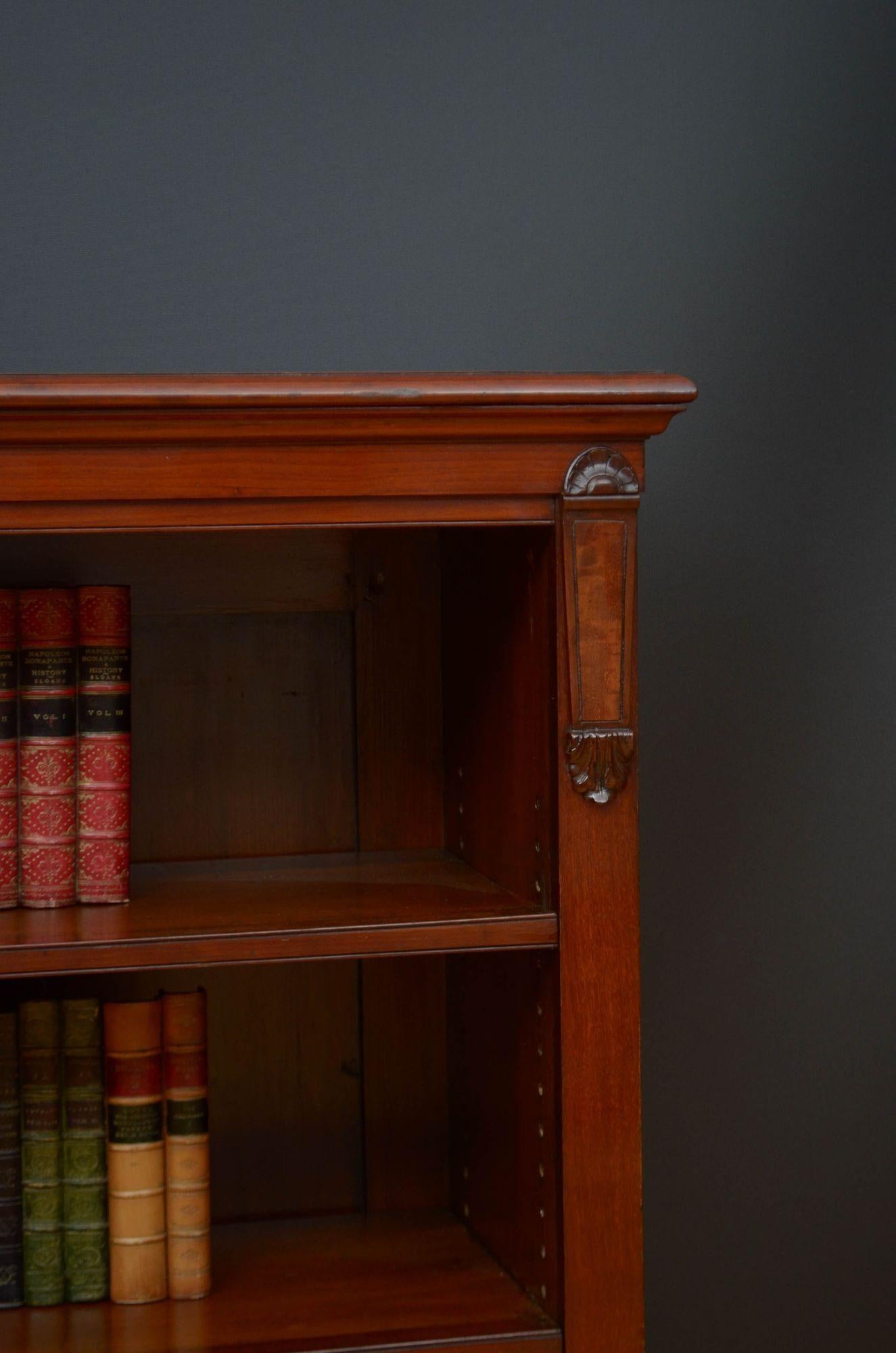 Fine Quality Victorian Mahogany Open Bookcase For Sale 7
