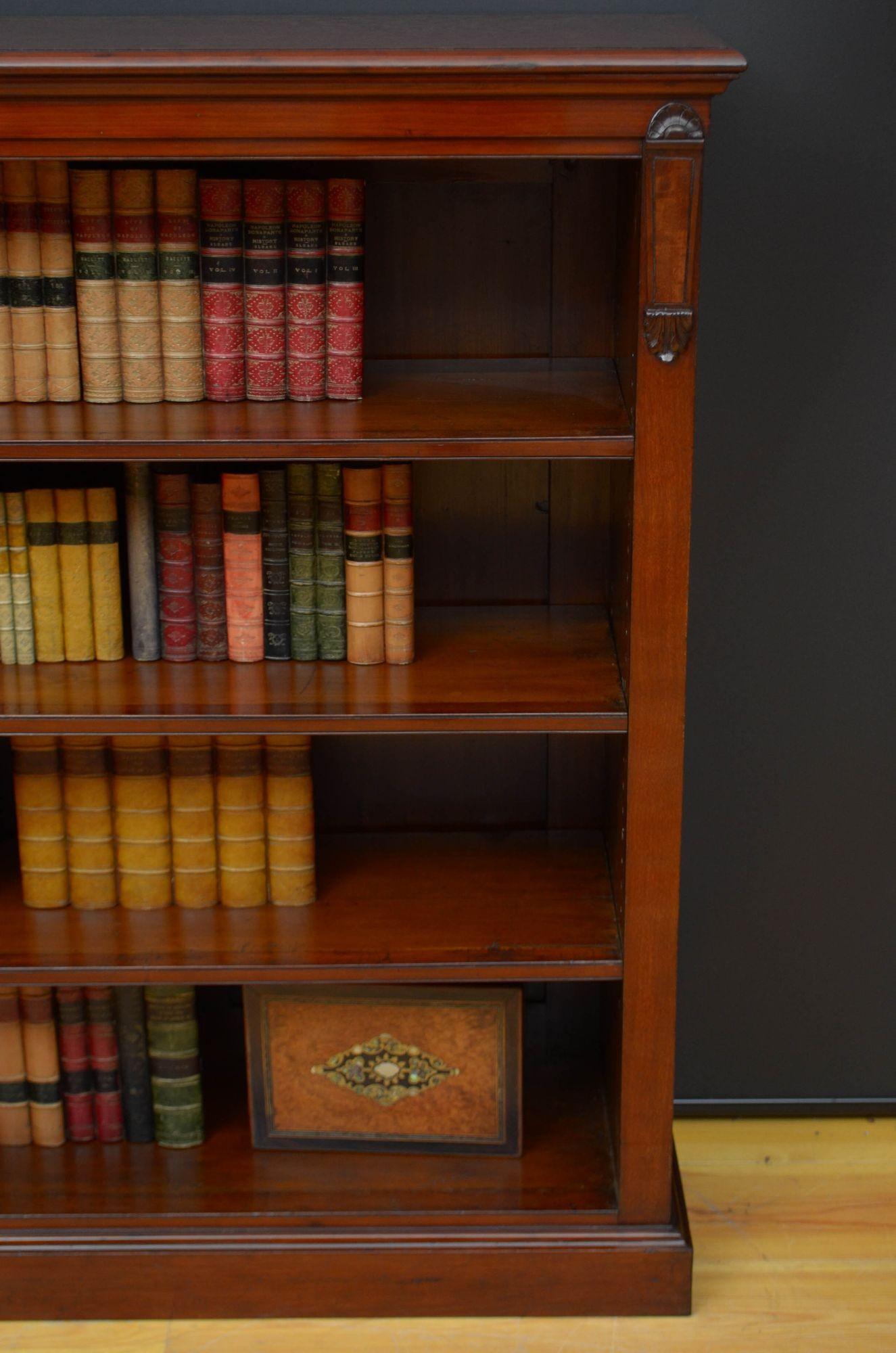 Fine Quality Victorian Mahogany Open Bookcase For Sale 8