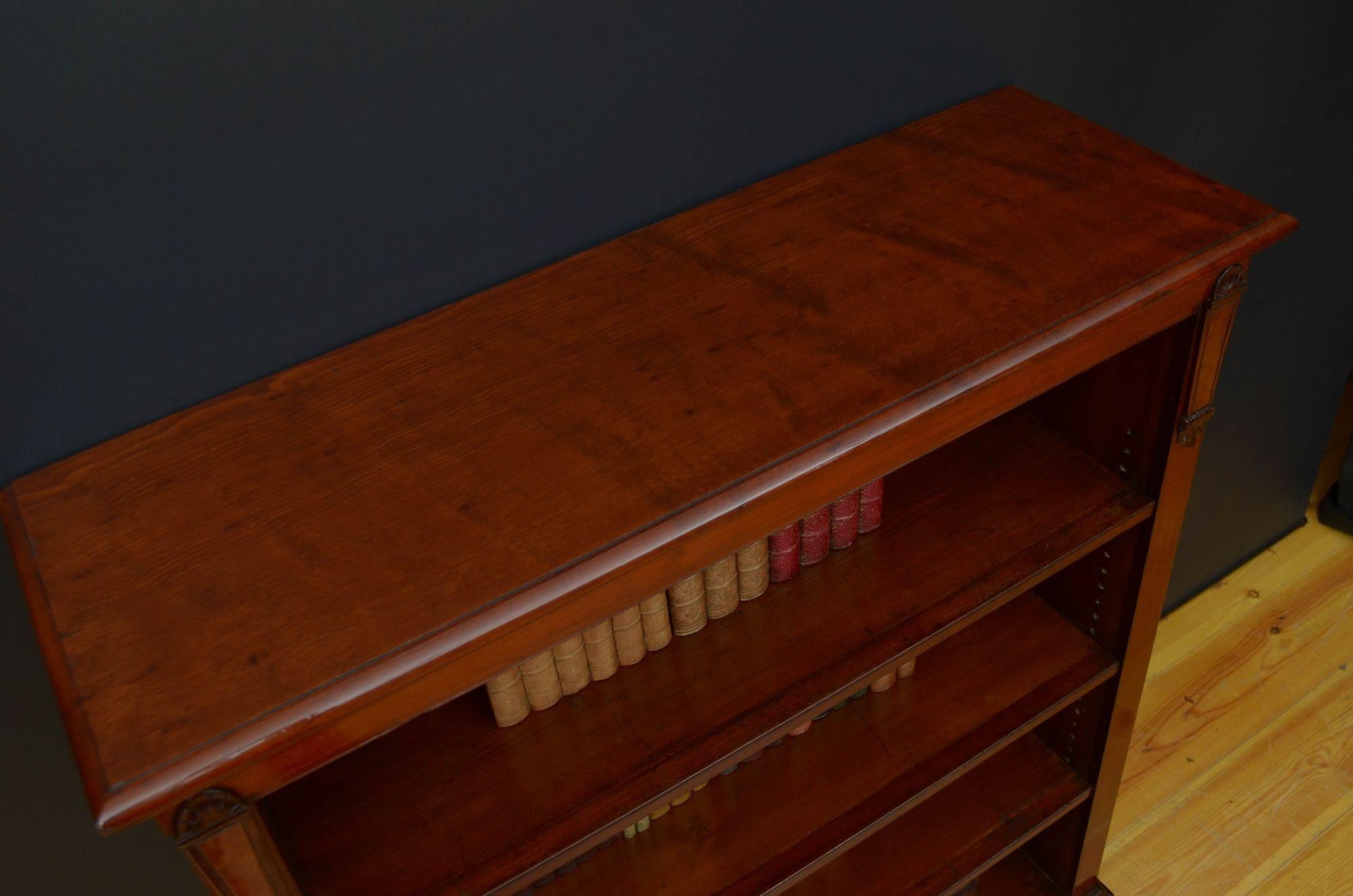 19th Century Fine Quality Victorian Mahogany Open Bookcase For Sale