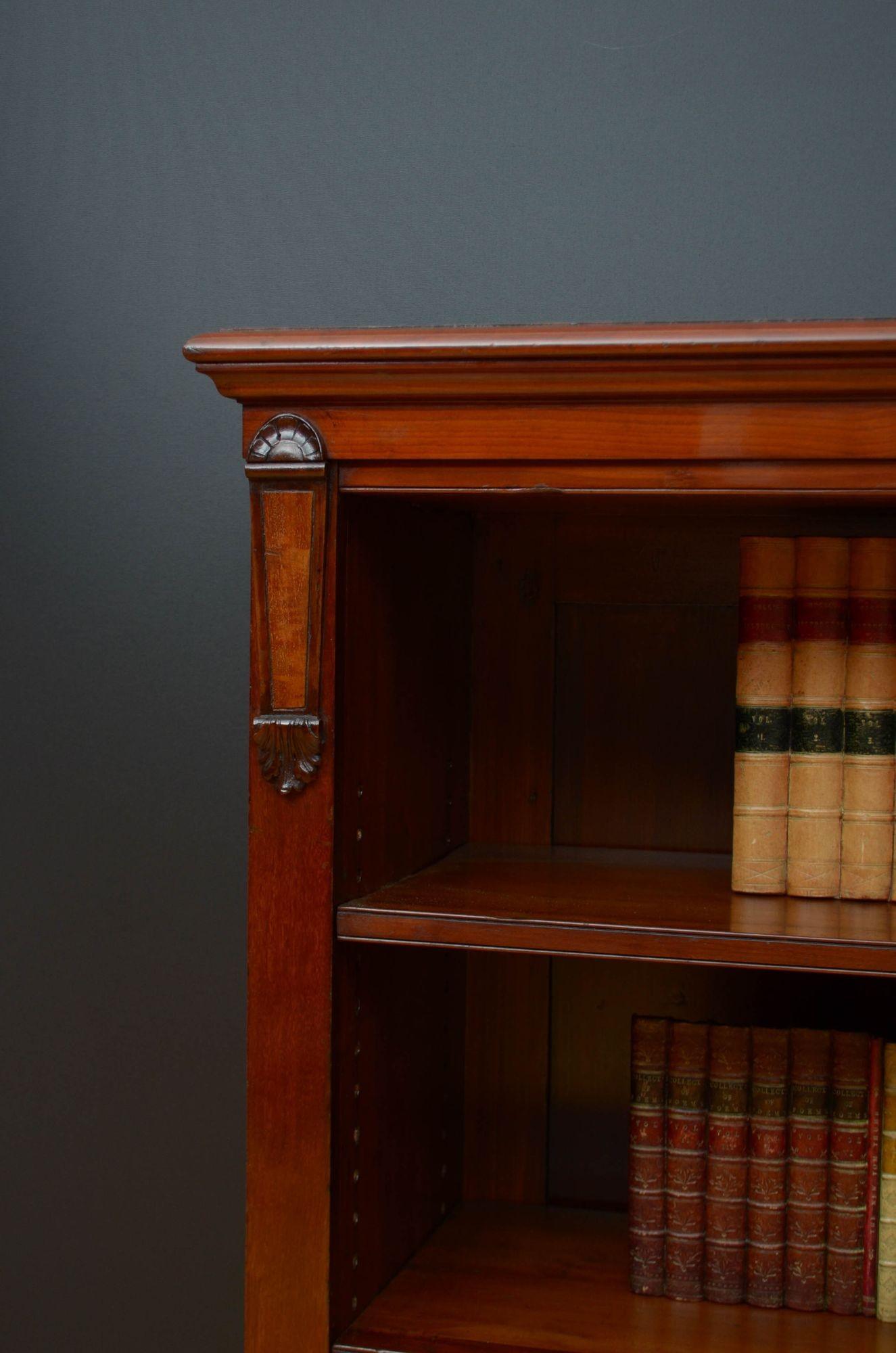 Fine Quality Victorian Mahogany Open Bookcase For Sale 4
