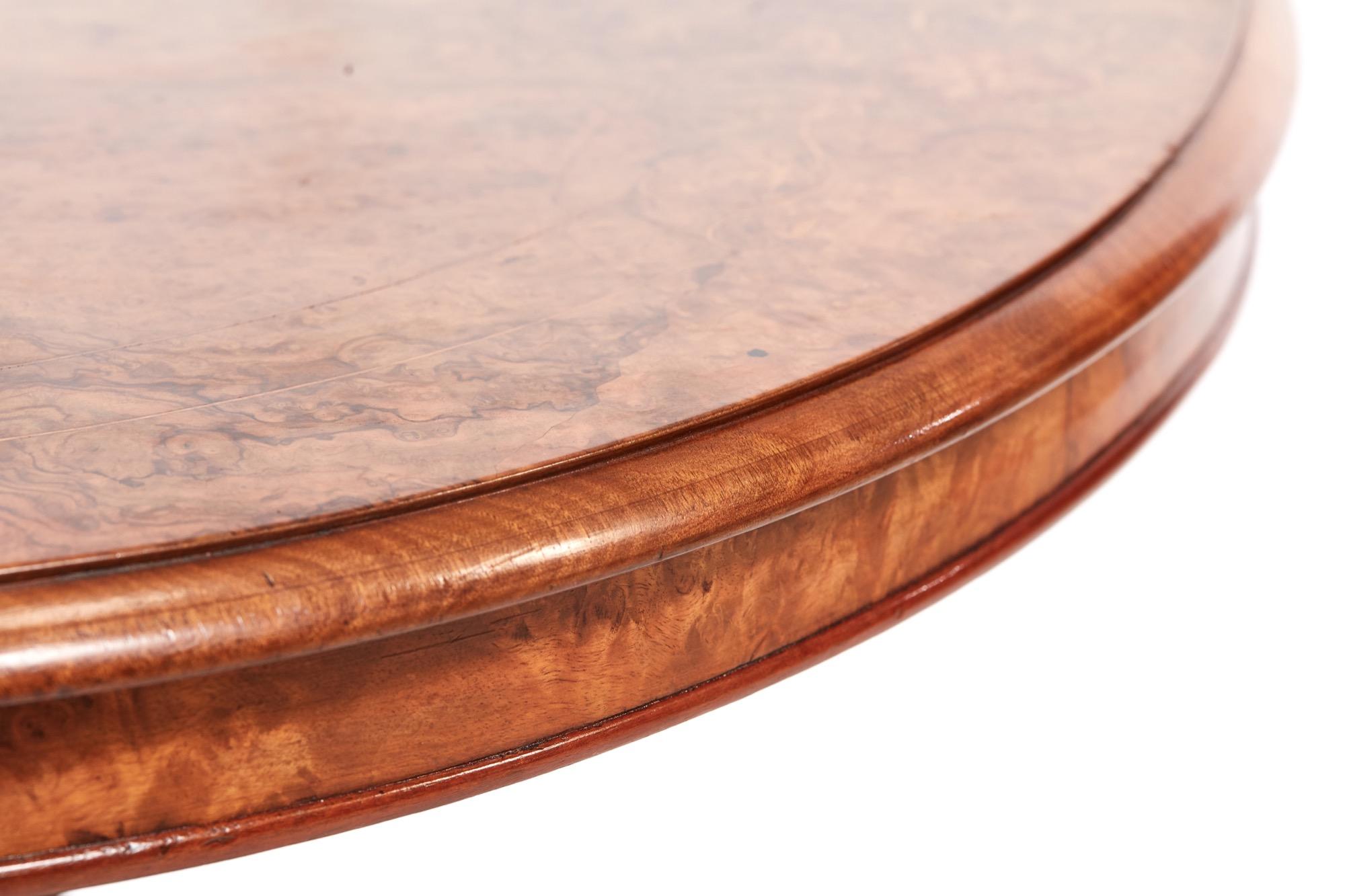 Fine Quality Victorian Oval Burr Walnut Inlaid Centre Table 1