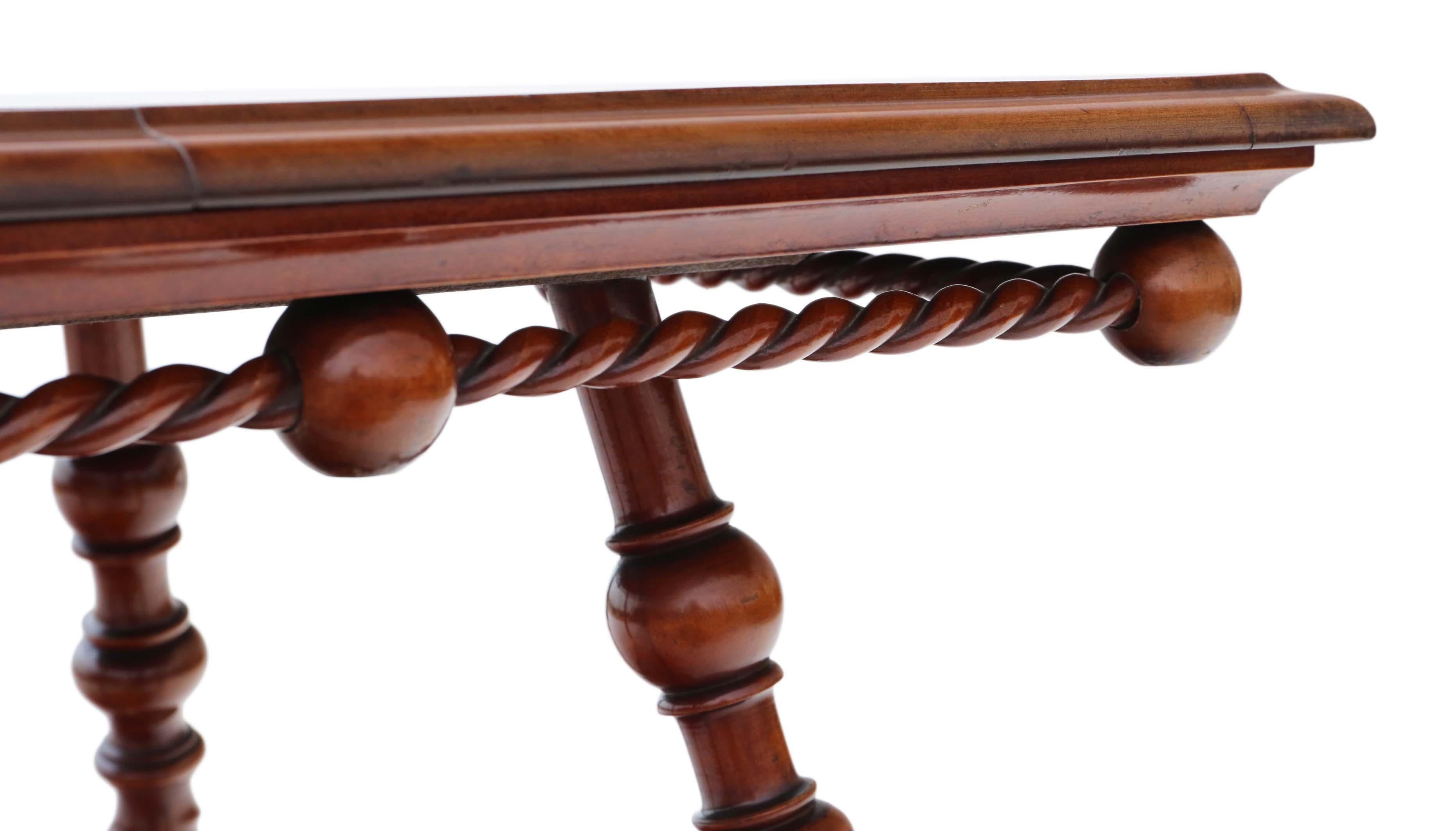 Hochwertiger viktorianischer Tisch aus rotem Nussbaum und Messing von ca. 1880-1900, A im Angebot 2