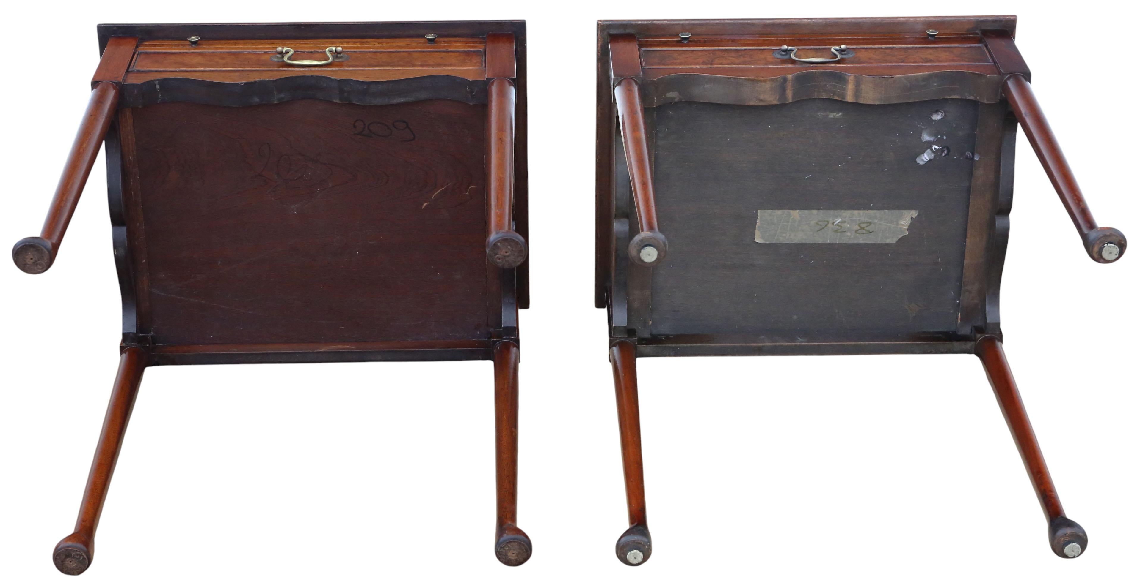 Coppia di comodini in radica di noce di metà secolo di qualità pregiata in vendita 5