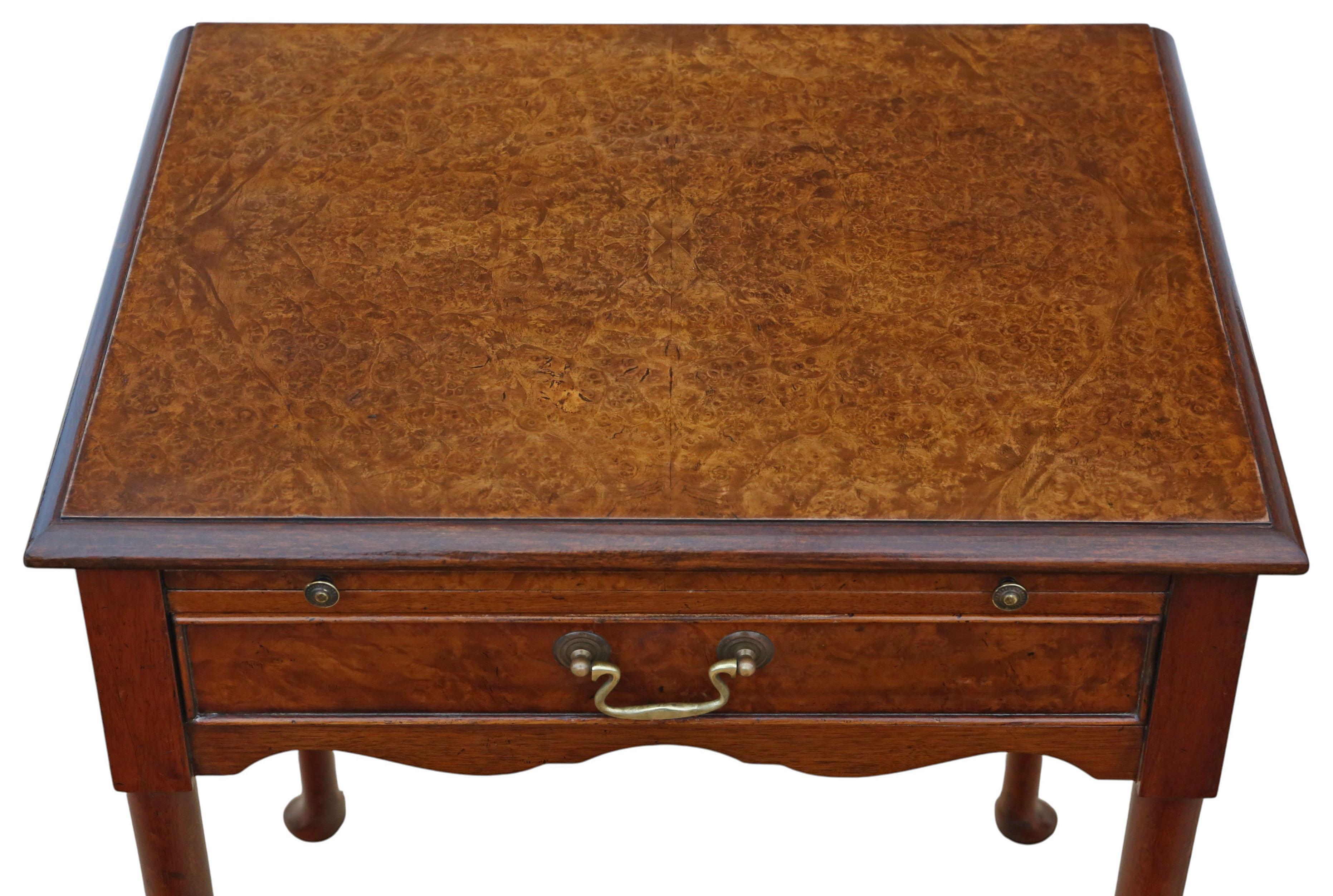 Coppia di comodini in radica di noce di metà secolo di qualità pregiata in vendita 6