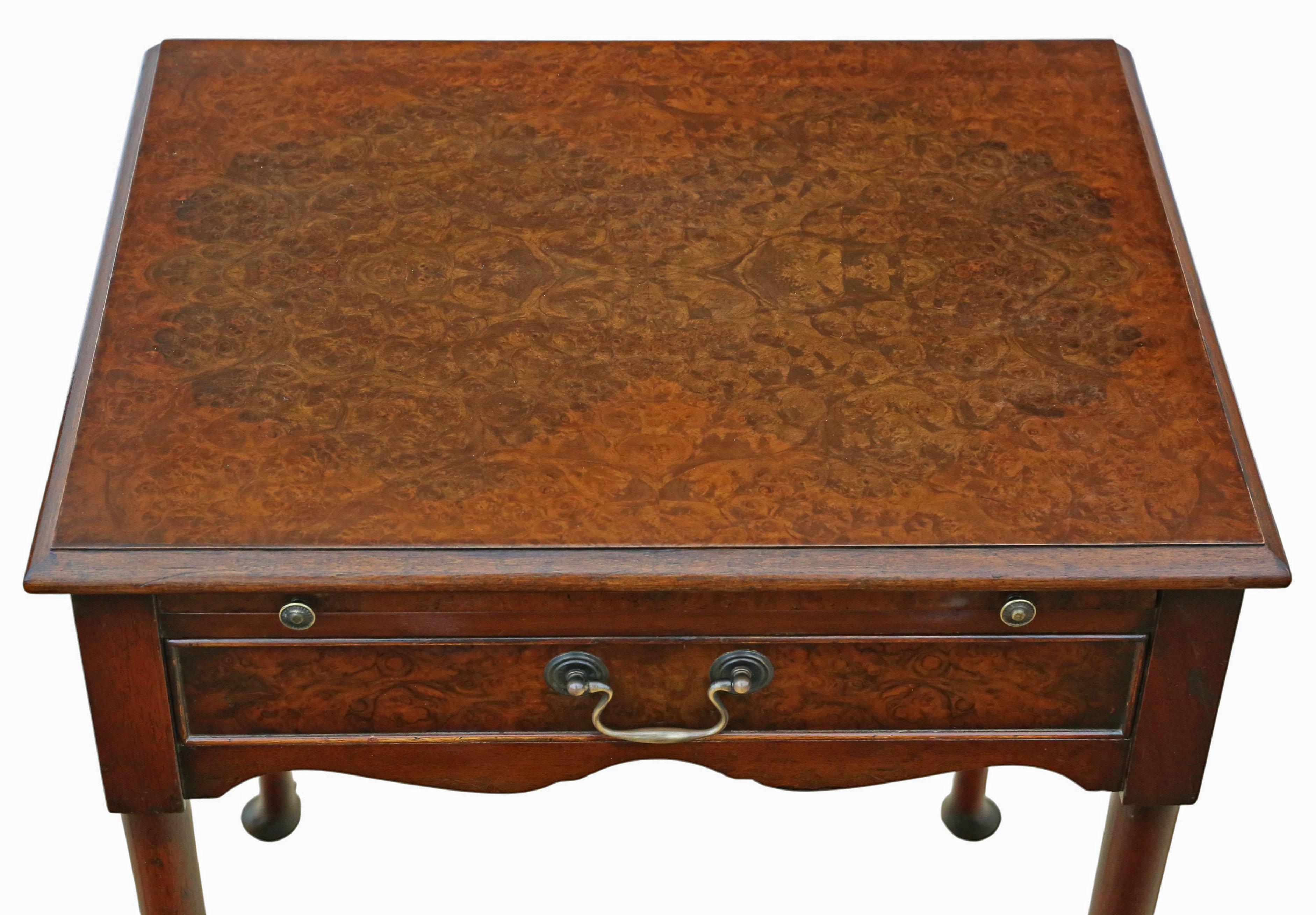 Coppia di comodini in radica di noce di metà secolo di qualità pregiata in vendita 7