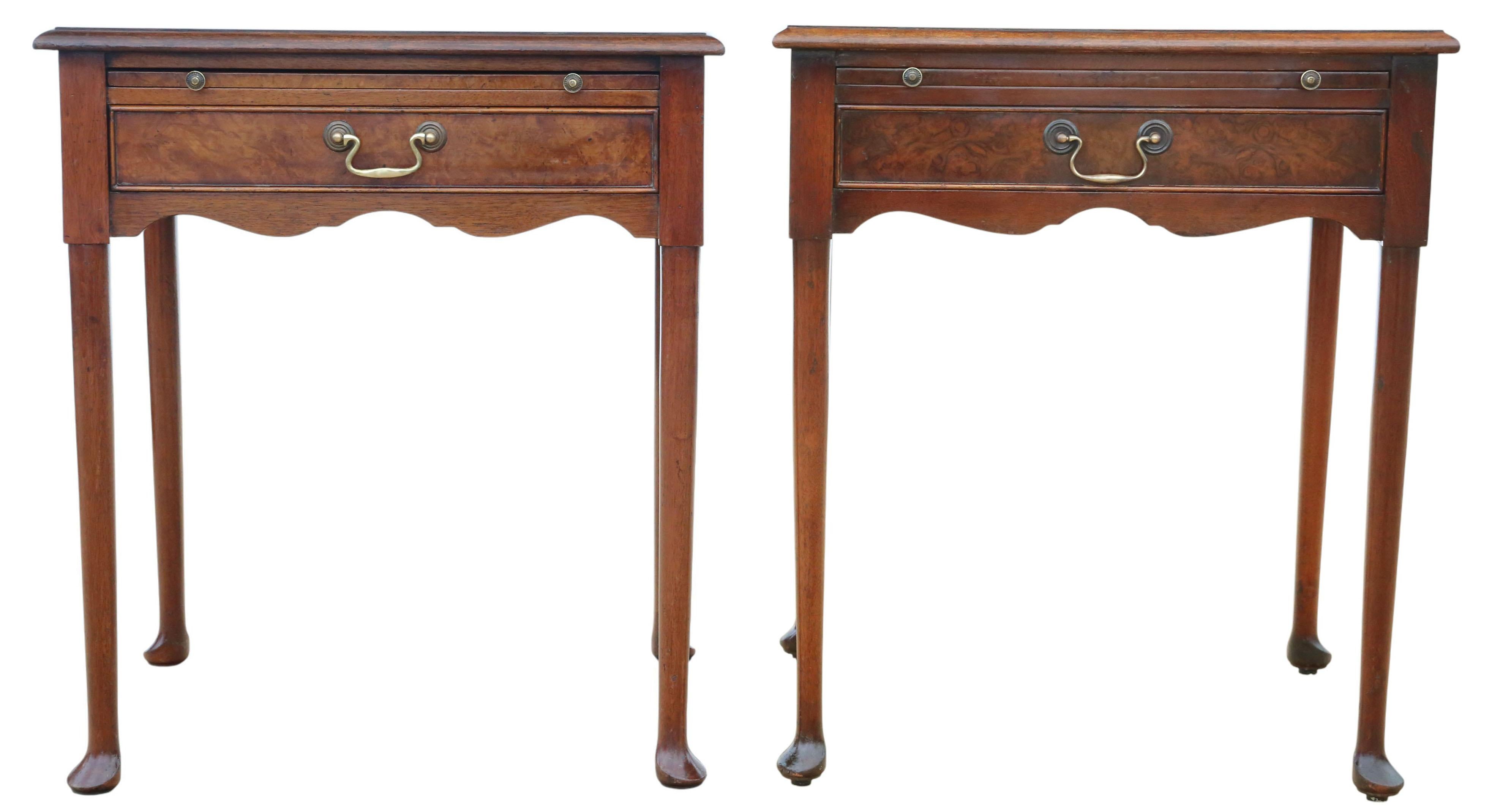 XX secolo Coppia di comodini in radica di noce di metà secolo di qualità pregiata in vendita