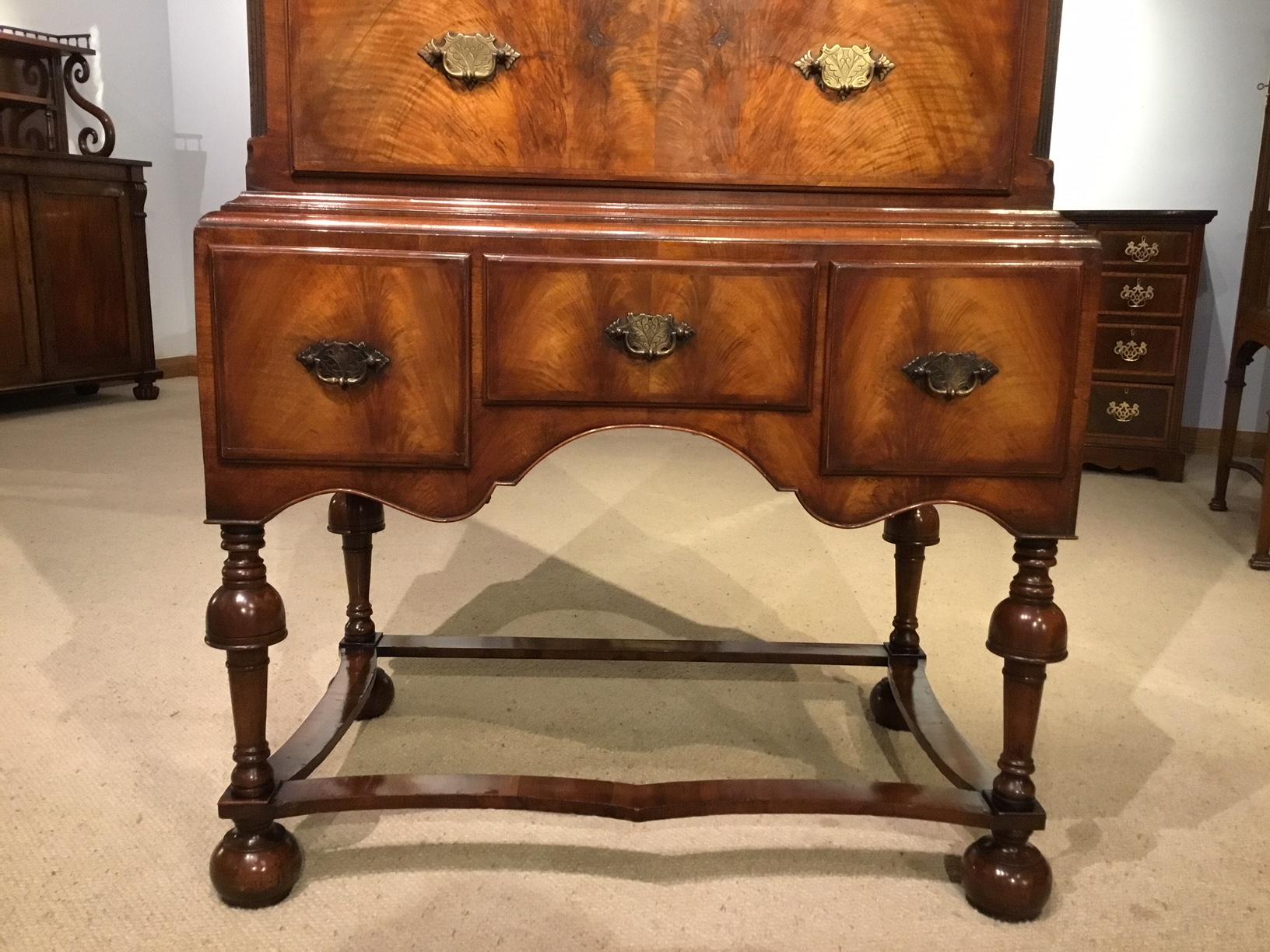 Early 20th Century Fine Quality Walnut George I Style Chest on Stand