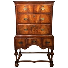 Fine Quality Walnut George I Style Chest on Stand