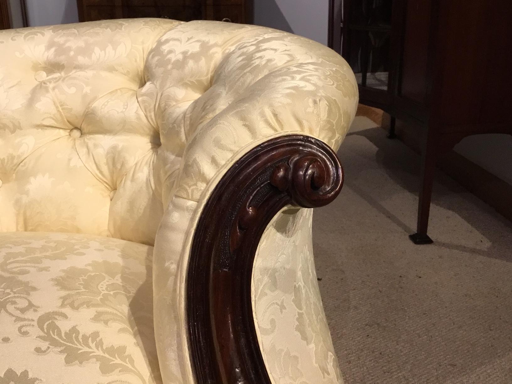 Late 19th Century Fine Quality Walnut Victorian Period Boudoir Sofa