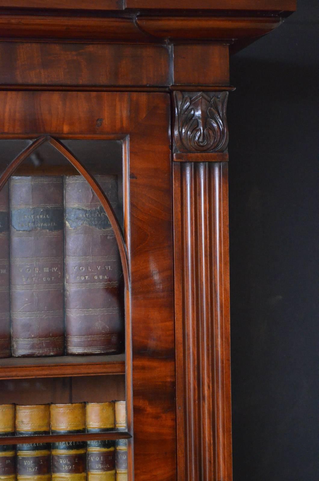 English Fine Quality William IV Mahogany Bookcase