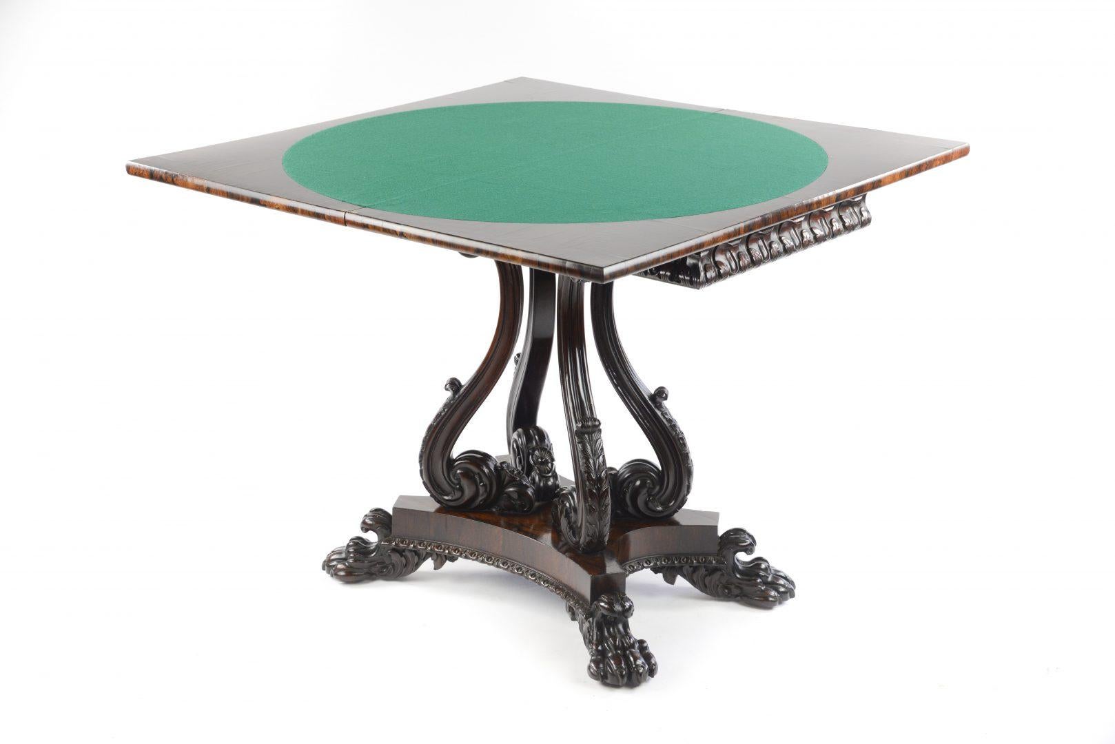 Fine Quality William IV Rosewood Card Table, Attributed to Gillows 1
