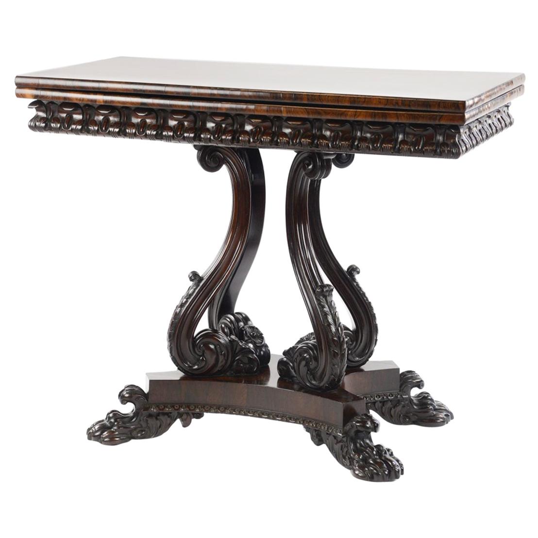 Fine Quality William IV Rosewood Card Table, Attributed to Gillows