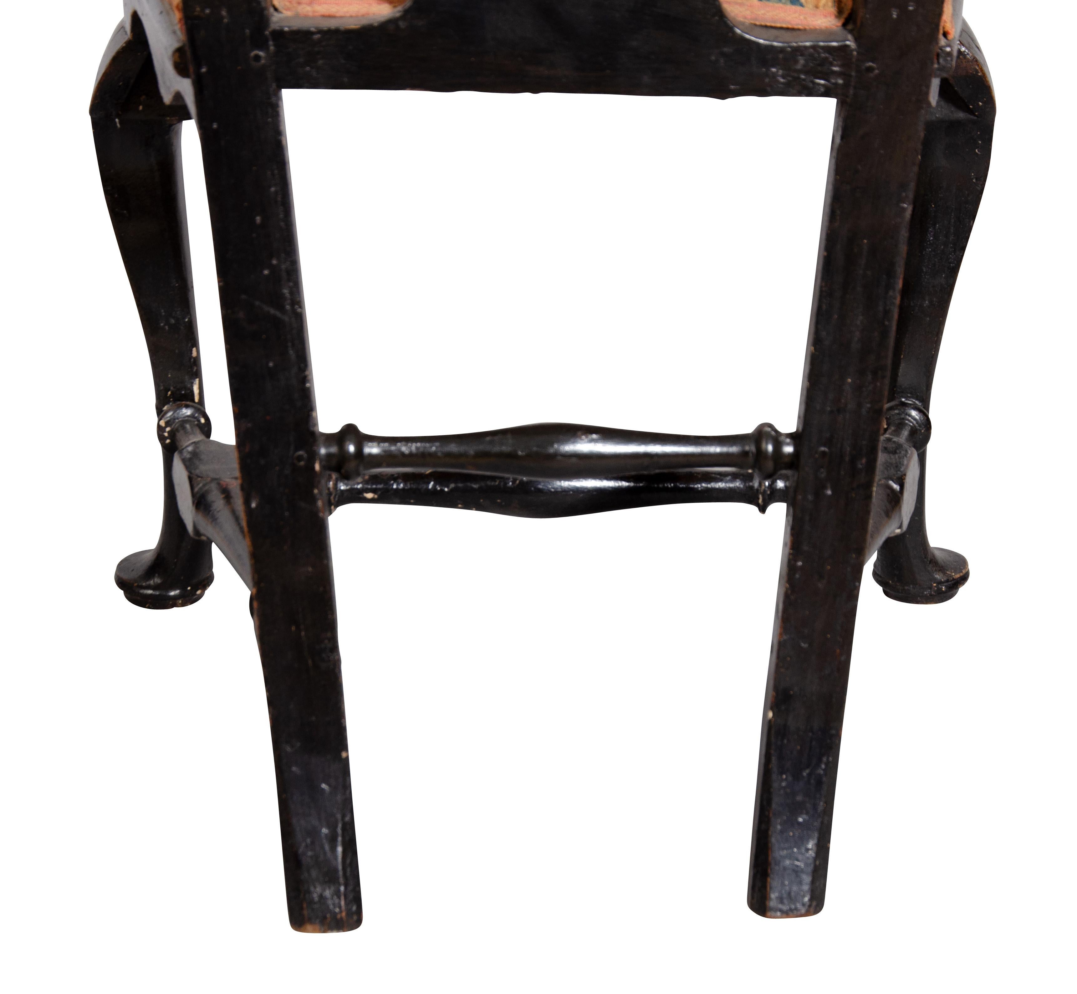 Fine Queen Anne Japanned Side Chair For Sale 4