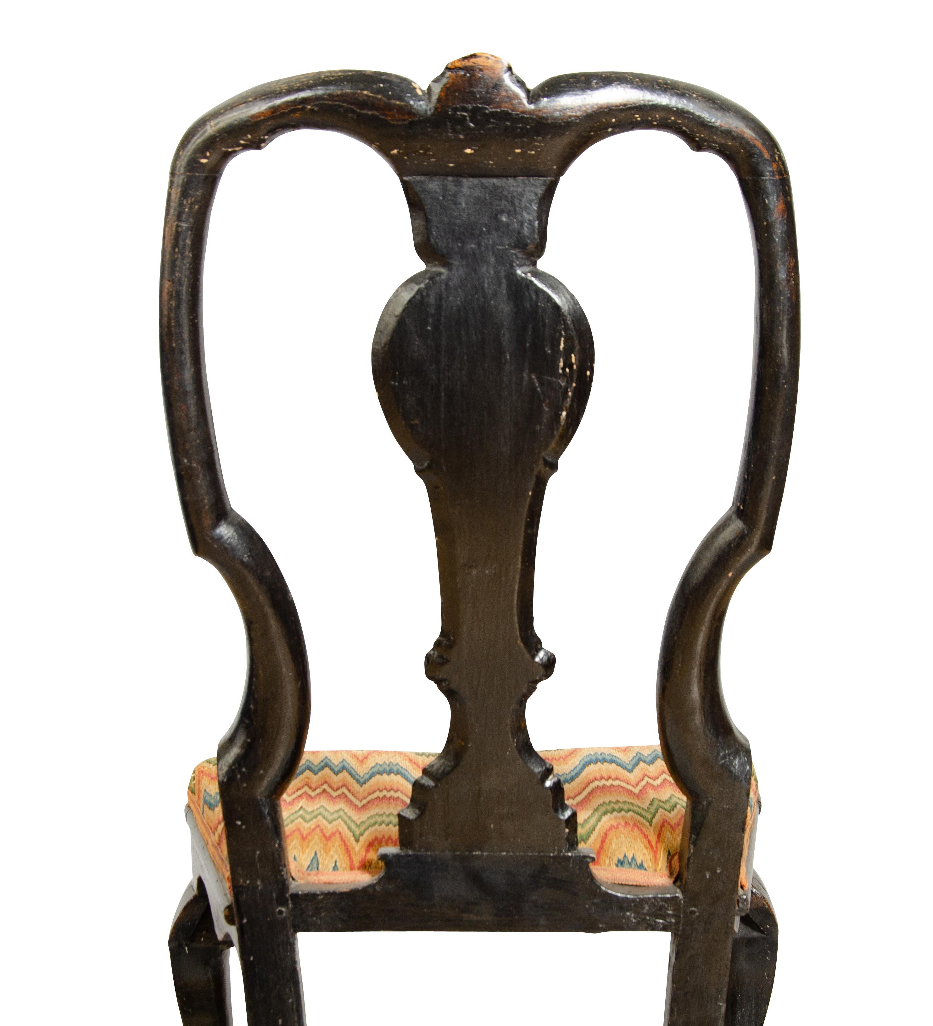 Fine Queen Anne Japanned Side Chair For Sale 5