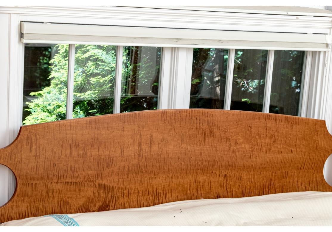 Fine Queen Octagonal Pencil Post Bed In Tiger Maple By Ian Ingersoll For Sale 3