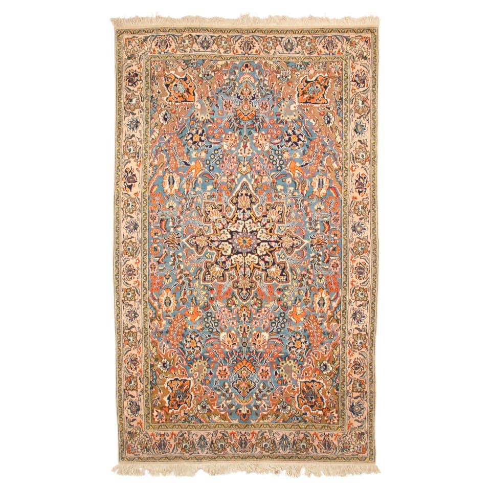 Fine Qum Hand Knotted Rug For Sale at 1stDibs