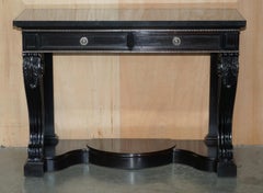 FiNE RALPH LAUREN CLIVEDON HARDWOOD MACASSAR & MARBLE CONSOLE TABLE