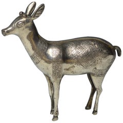 Rare Antique Persian Qajar Silver Deer Figure Islamic Art التحف الفنية الإسلامي