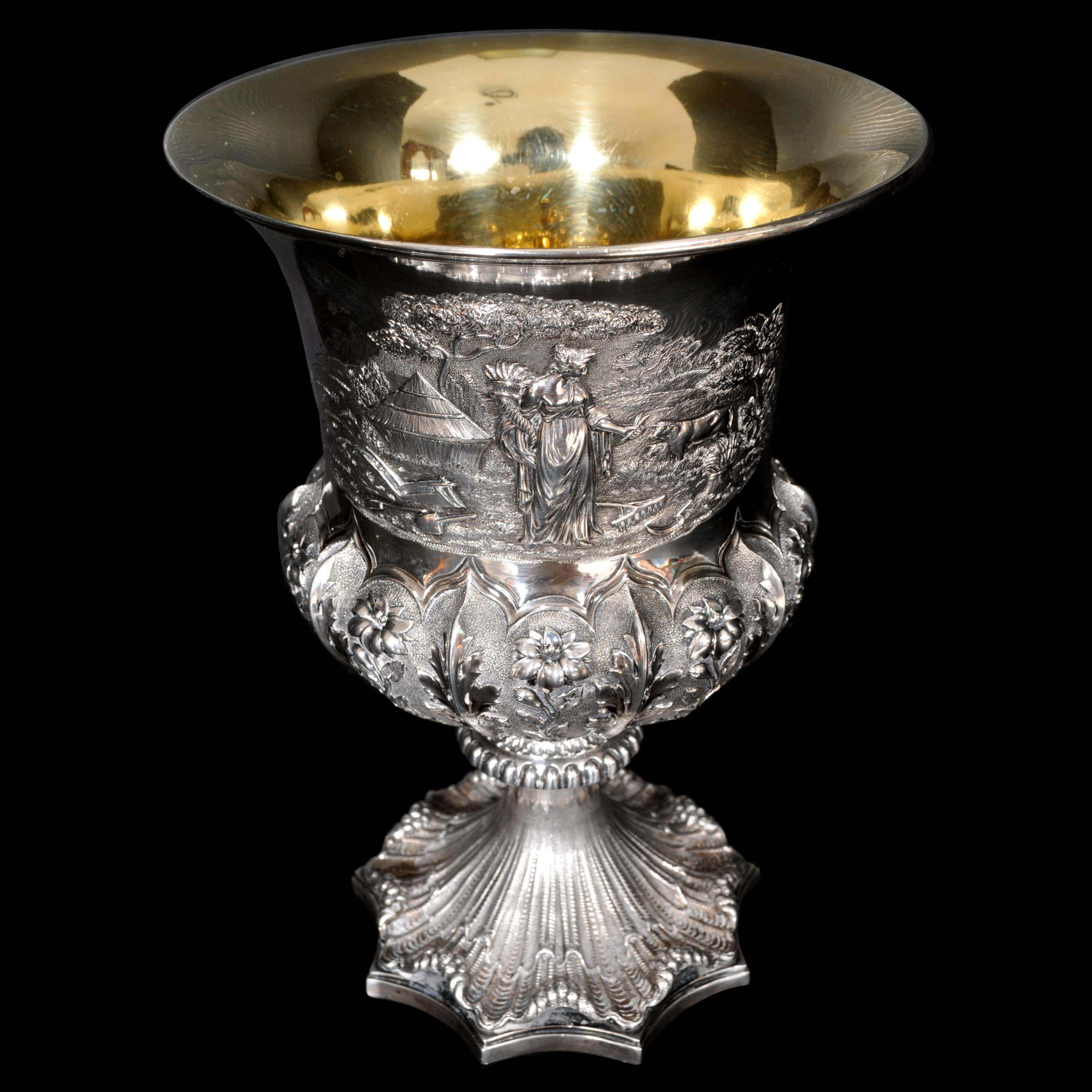 Fine & Rare Antique Sterling Silver William IV London Presentation Cup, 1831 For Sale 1