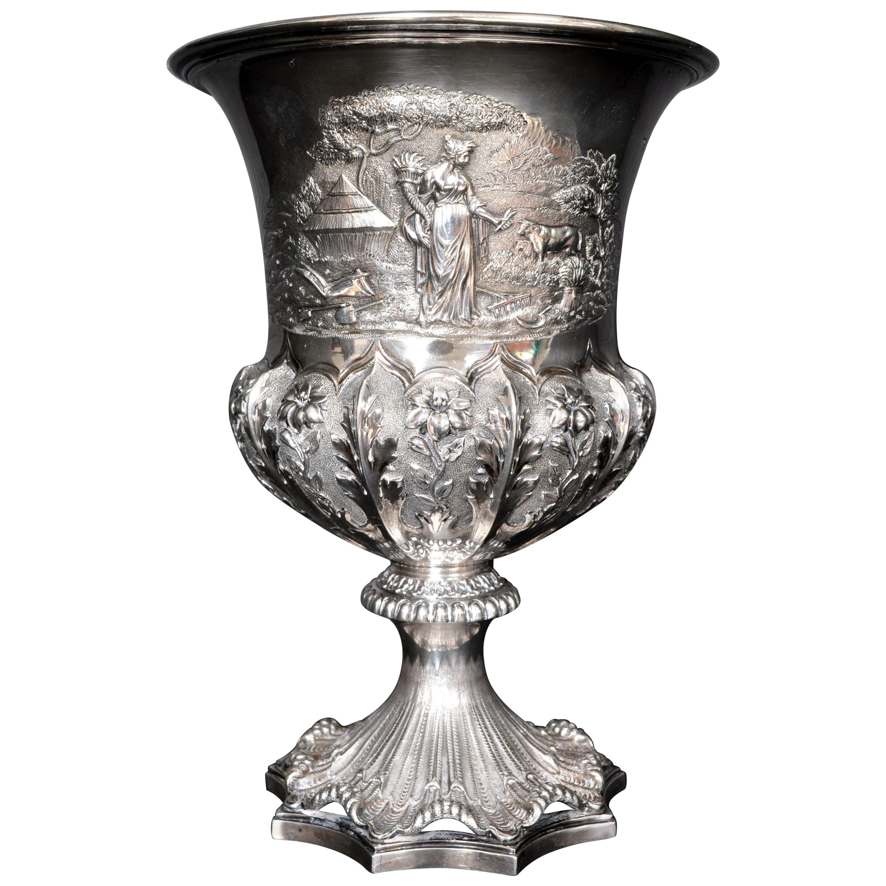 Fine & Rare Antique Sterling Silver William IV London Presentation Cup, 1831 For Sale