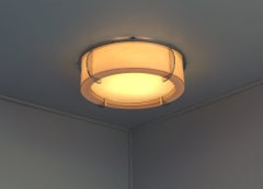 Fine Rare French Art Deco Pink and White Glass Ceiling Light by Perzel