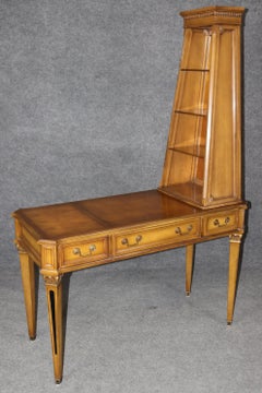 Fine Rare French Walnut Directoire Cartonier Writing Desk Marquetry Top