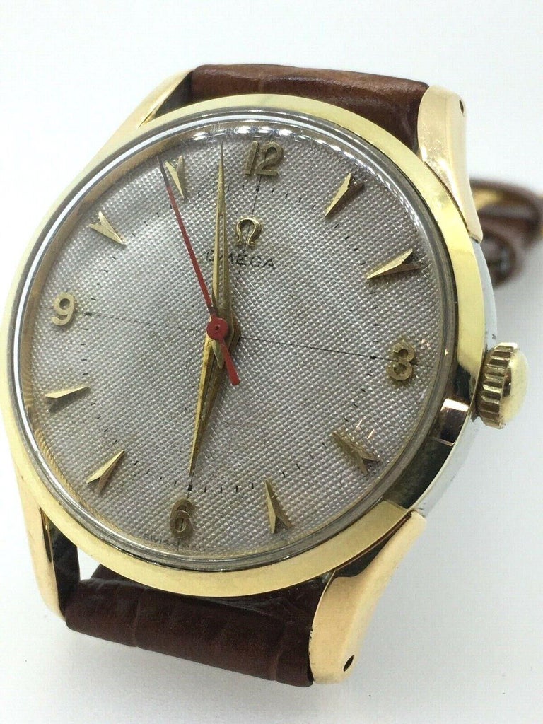 Fine and Rare Gold on Steel HoneyComb Dial OMEGA Watch. Cal 283. Ref 2640 7SC For Sale at 1stDibs omega 283 omega cal 283 honeycomb dial watch