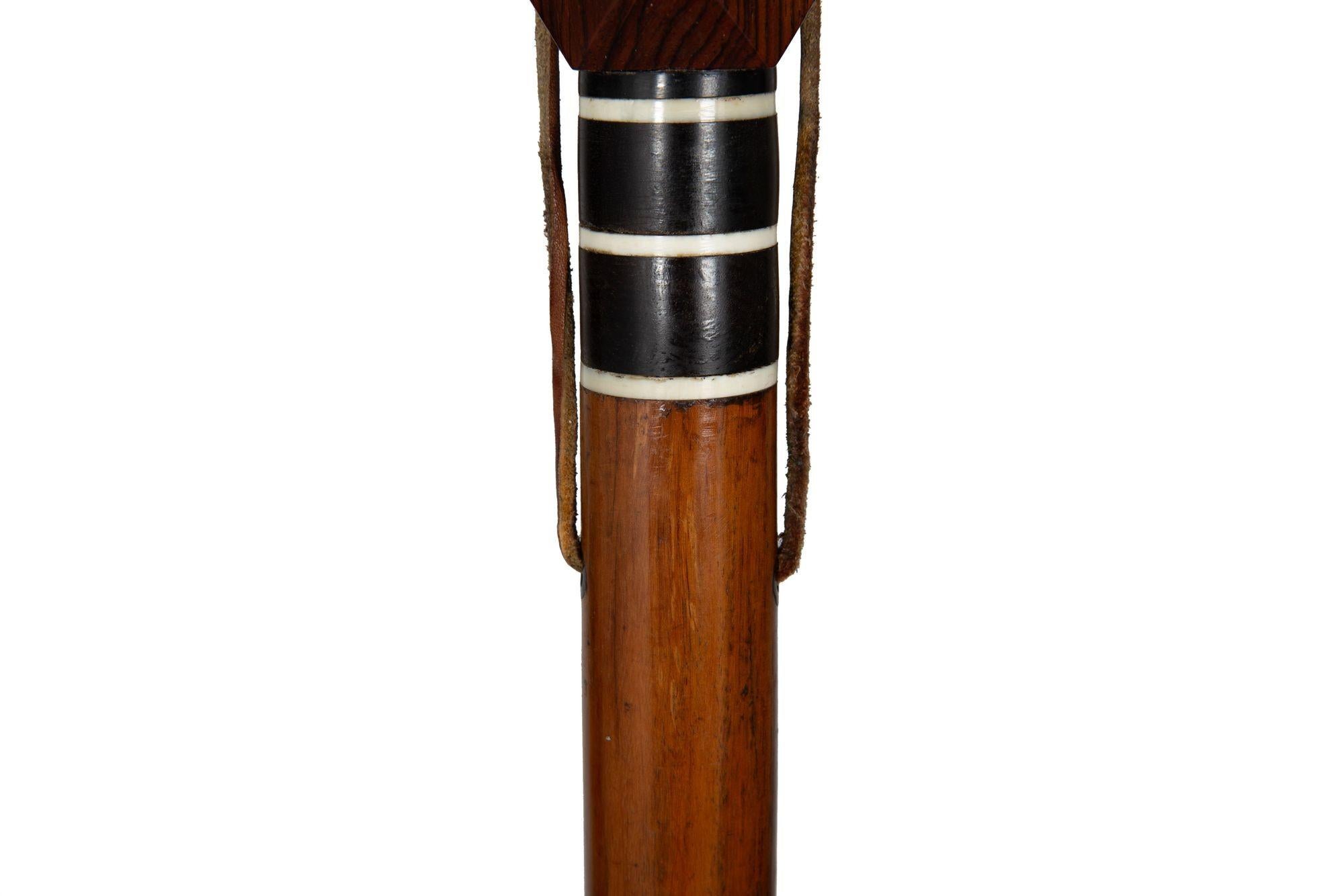 Victorian Fine Rare Inlaid Rosewood Dodecahedron Cane Walking Stick For Sale