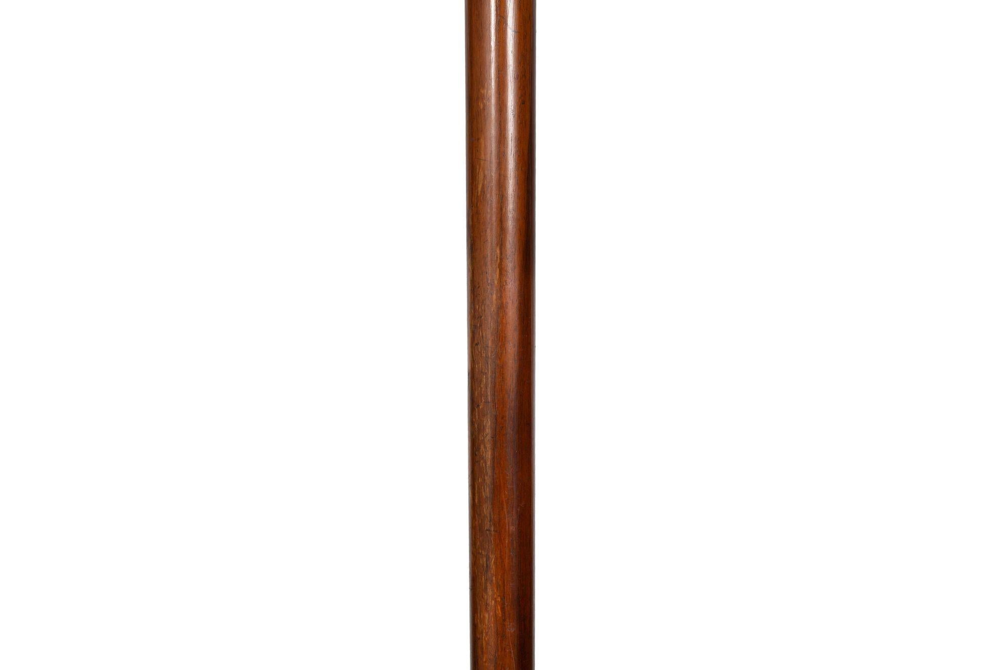 19th Century Fine Rare Inlaid Rosewood Dodecahedron Cane Walking Stick For Sale
