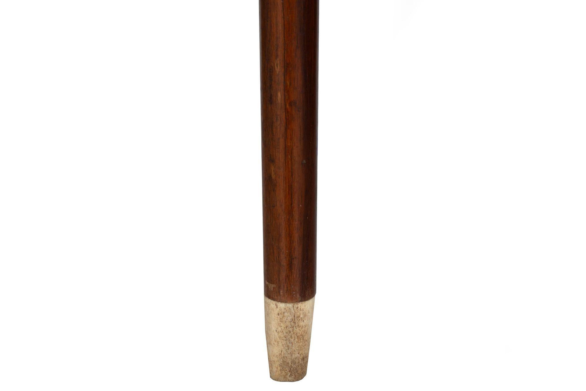 Fine Rare Inlaid Rosewood Dodecahedron Cane Walking Stick For Sale 1