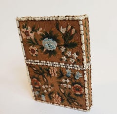 Fine rare Native American Huron Birch bark and moose hair card Woodlands C 1850