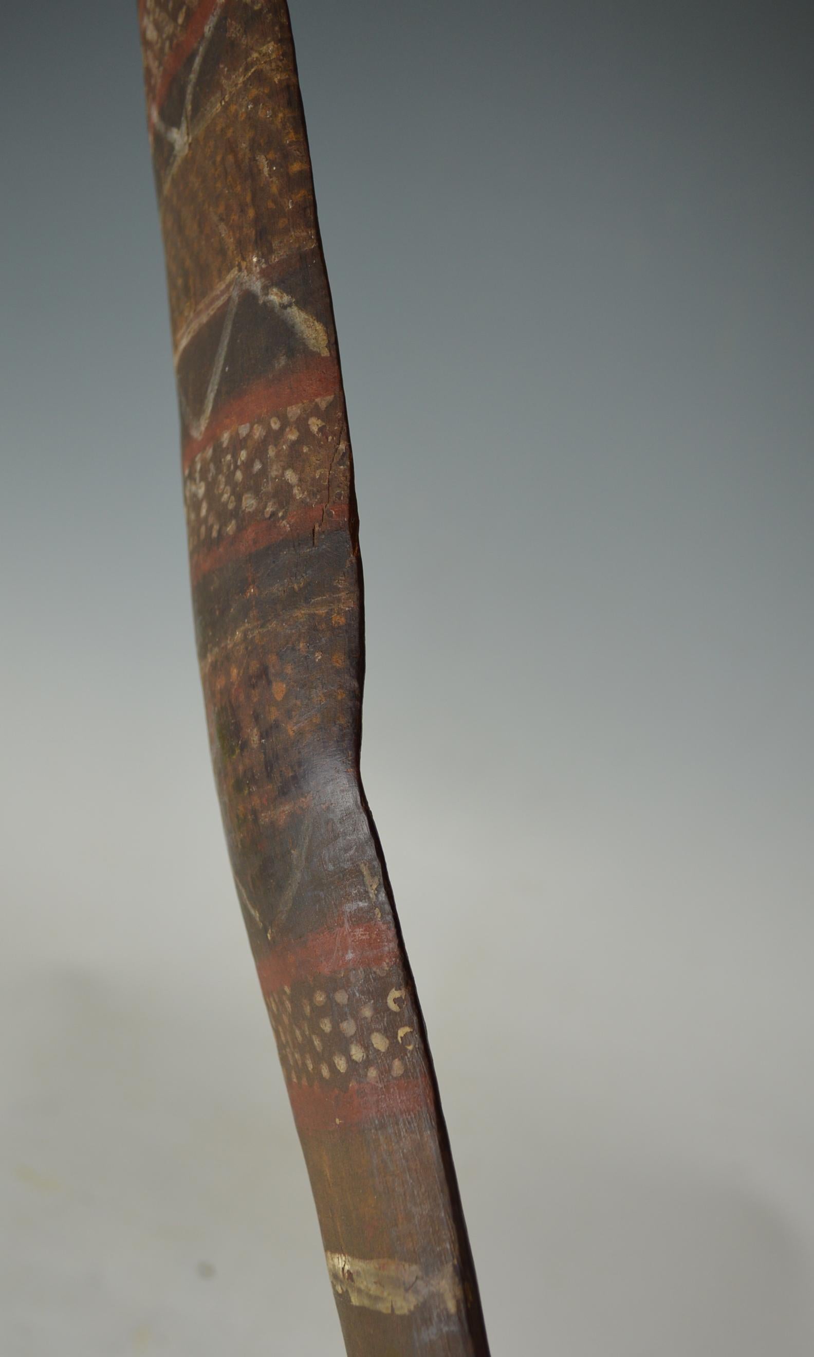 19th Century Fine Rare Old Australian Aboriginal Tiwi Islands Ceremonial Paddle Club For Sale