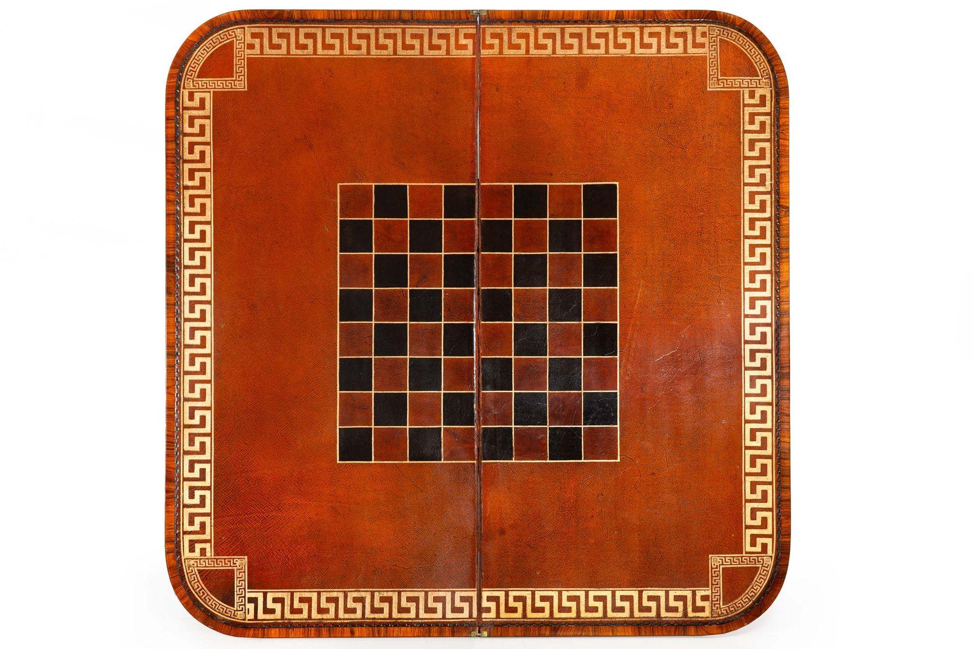 Paire de tables de jeu anglaises anciennes en bois de rose du 19ème siècle en vente 2