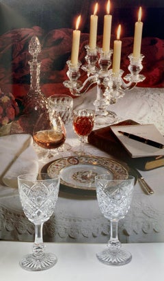 Raro par de copas de cristal Estate Baccarat Lamartine Eau de Vie