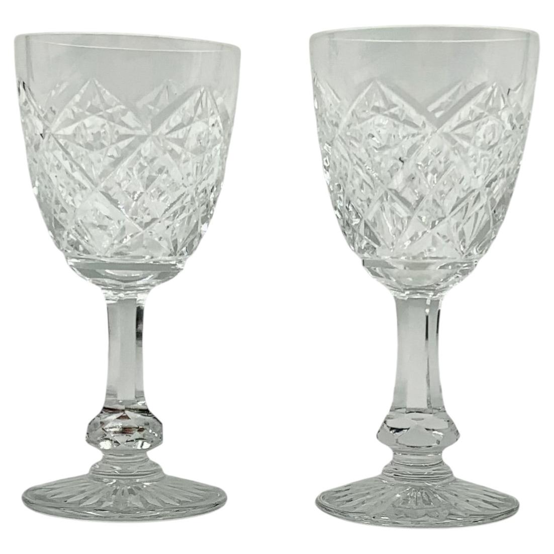 Fine Rare Pair of Estate Baccarat Lamartine Eau de Vie Crystal Glasses