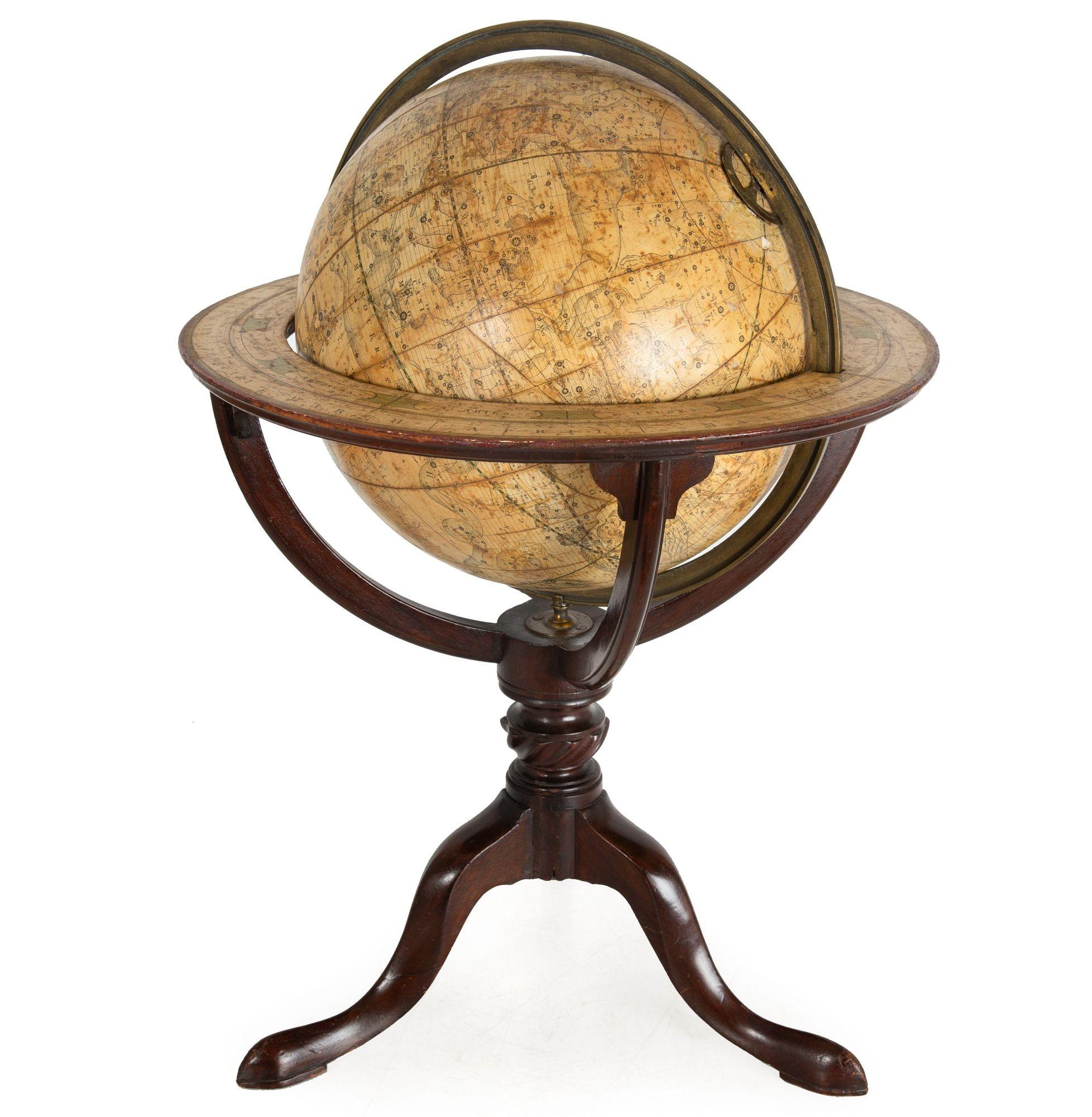 British Fine Rare Regency Table-Top Celestial 12” Globe by J & W Cary ca. 1816 For Sale