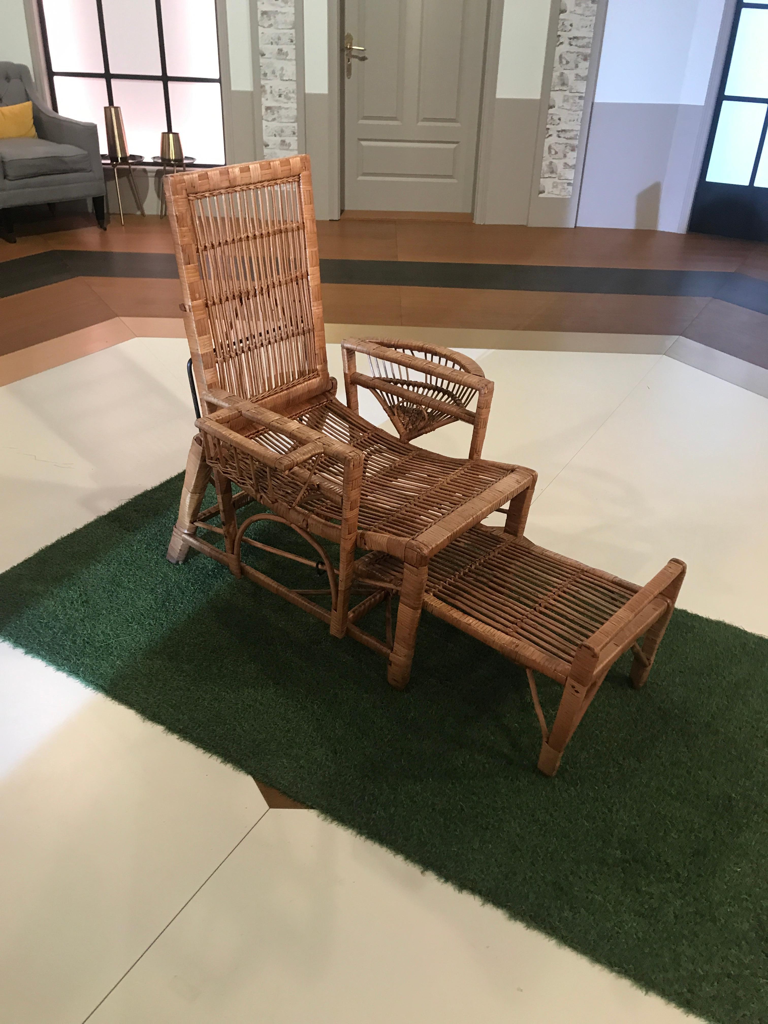 Fine Rattan Lounger circa 1900, Garden Chair,  wicker chair 7