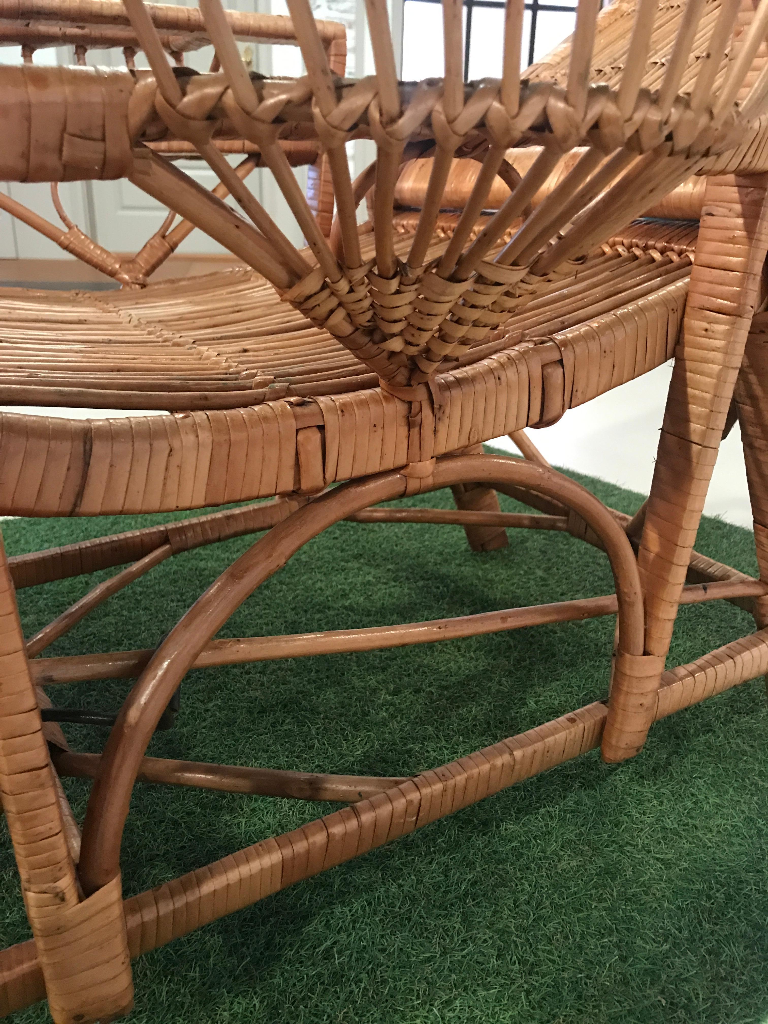 Fine Rattan Lounger circa 1900, Garden Chair,  wicker chair In Good Condition In Hamburg, DE