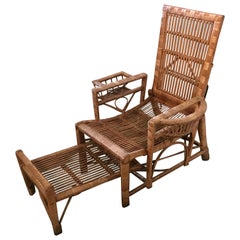 Antique Fine Rattan Lounger circa 1900, Garden Chair,  wicker chair