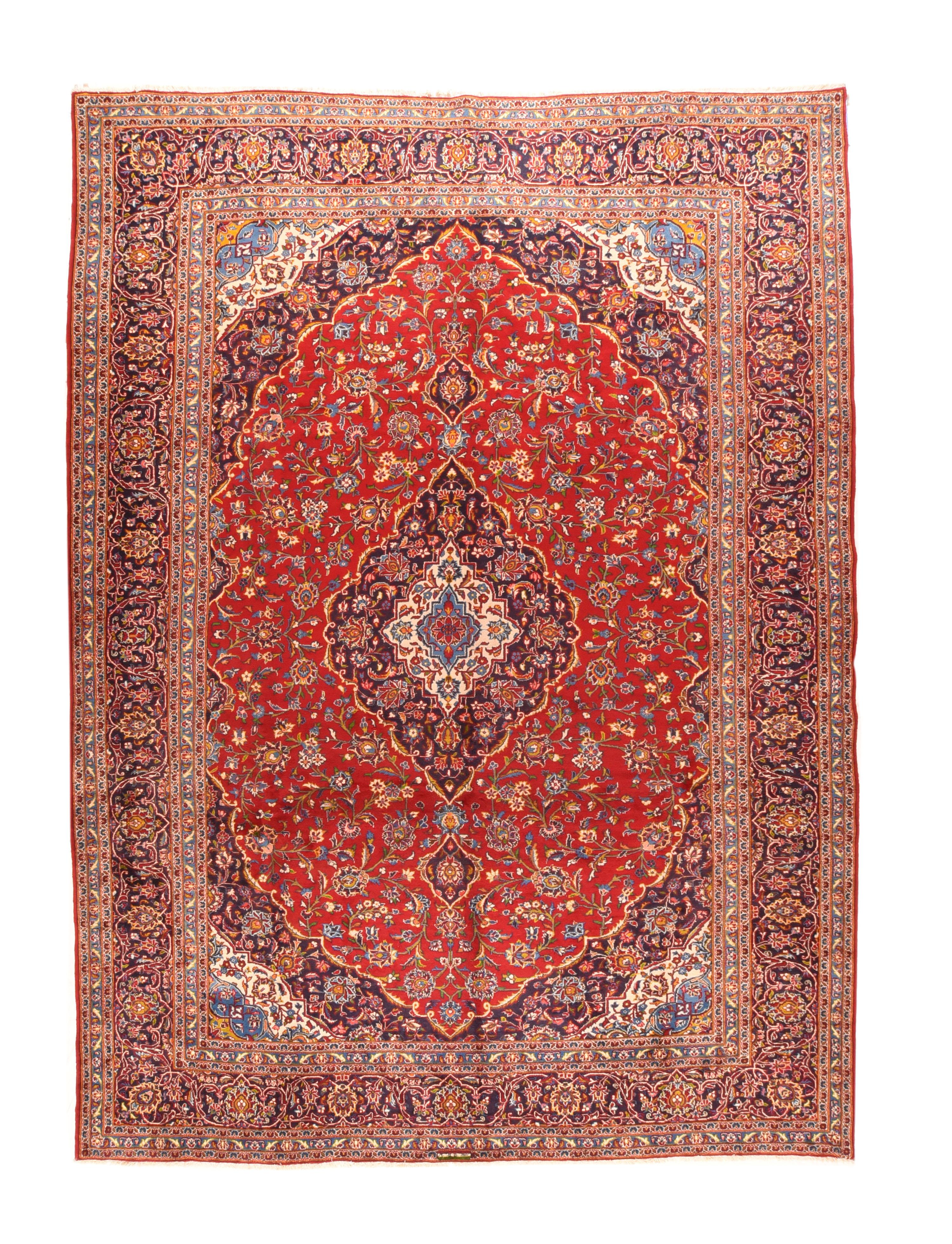 Hand-Knotted Vintage Persian Kashan