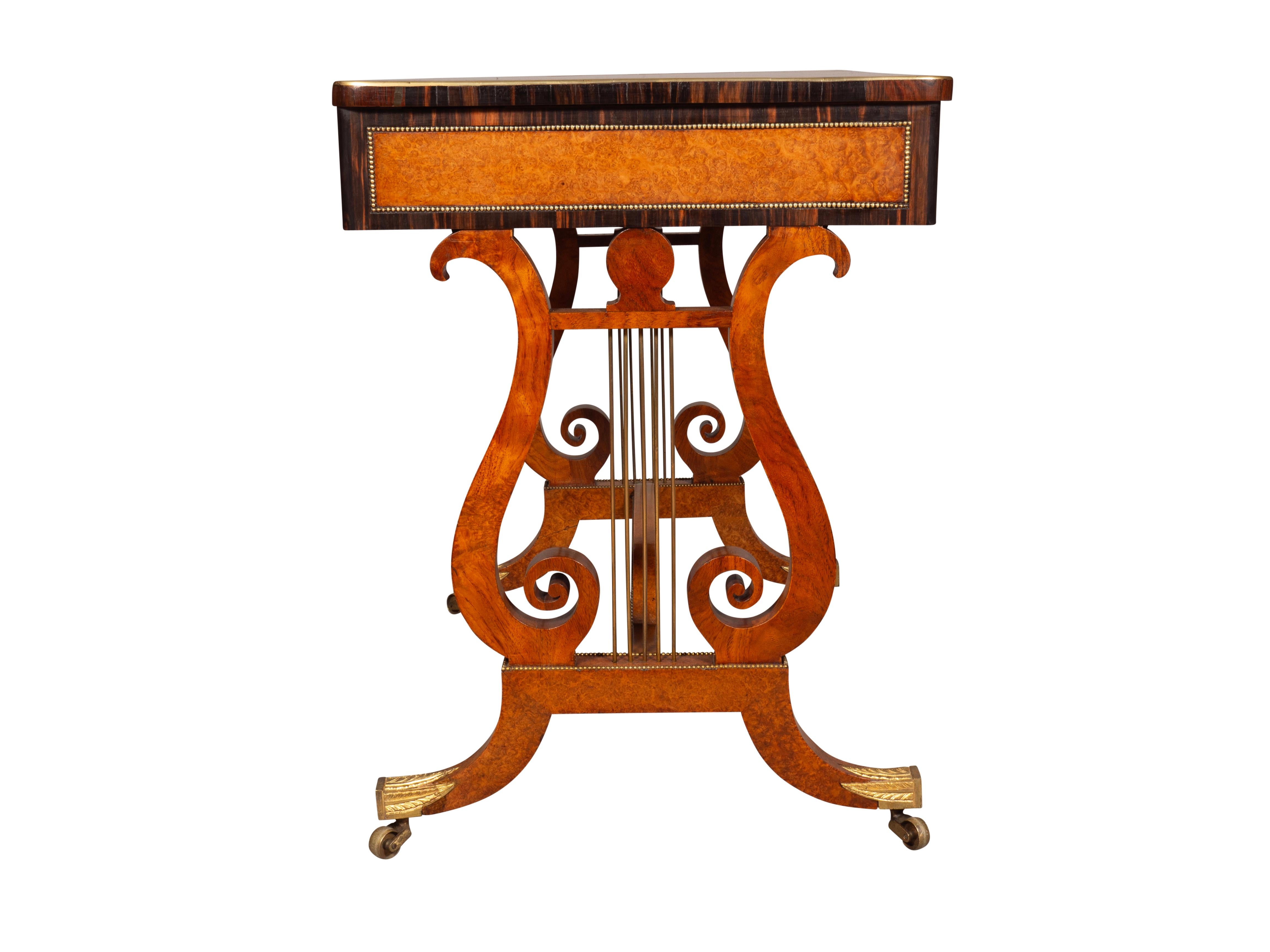 19th Century Fine Regency Amboyna And Calamander Games Table