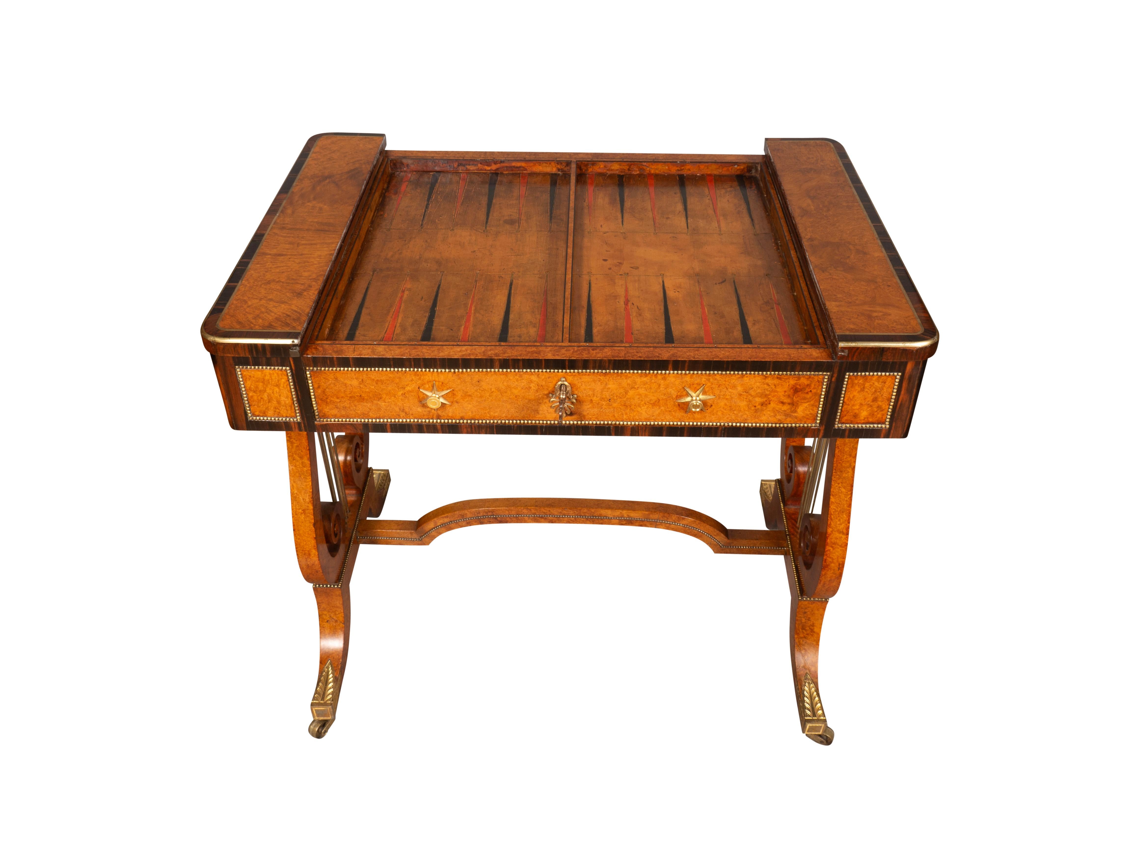 Fine Regency Amboyna And Calamander Games Table 2