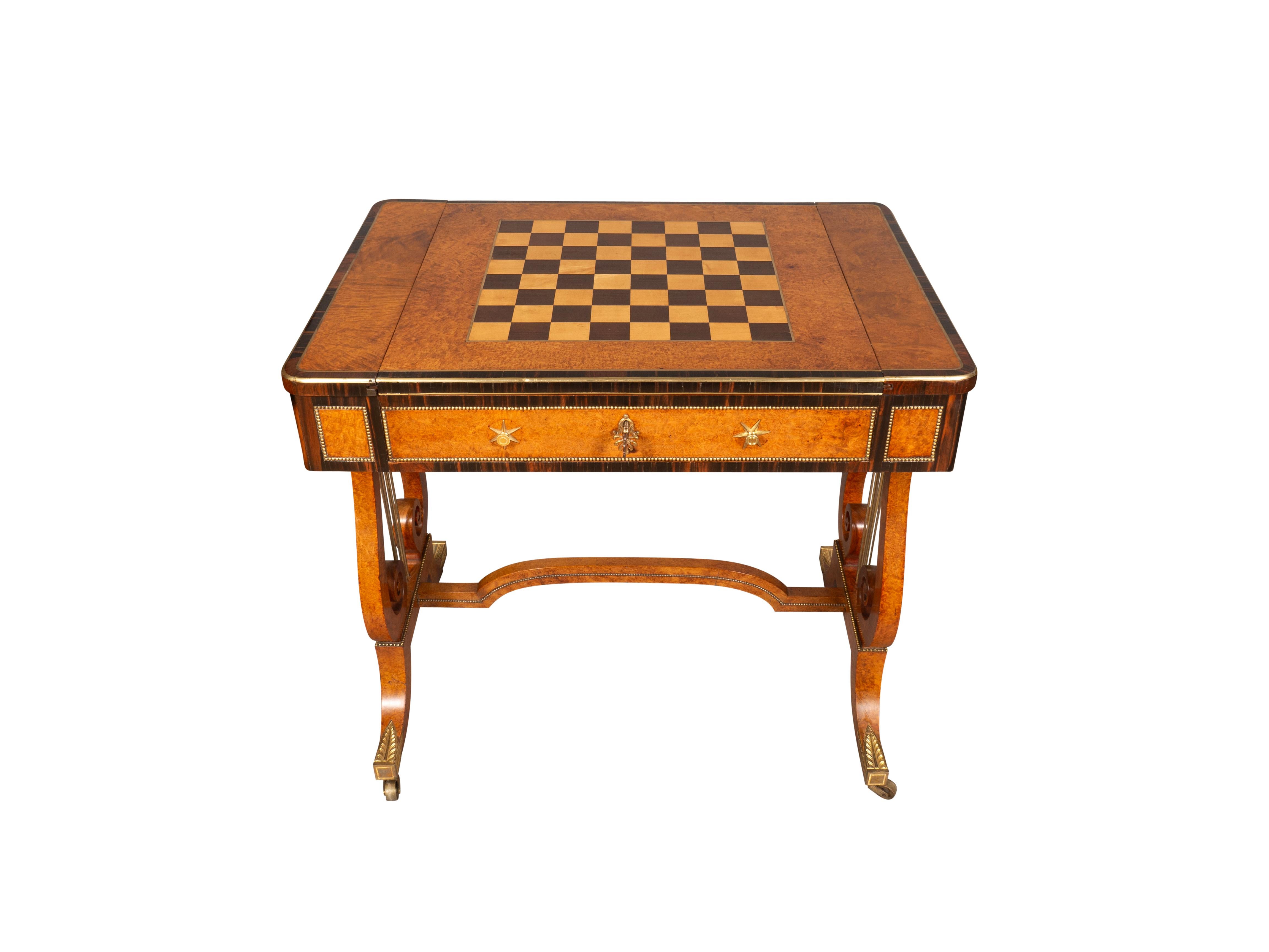 Fine Regency Amboyna And Calamander Games Table 3