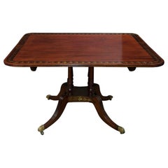 Fine Regency Brass Inlaid Breakfast Table